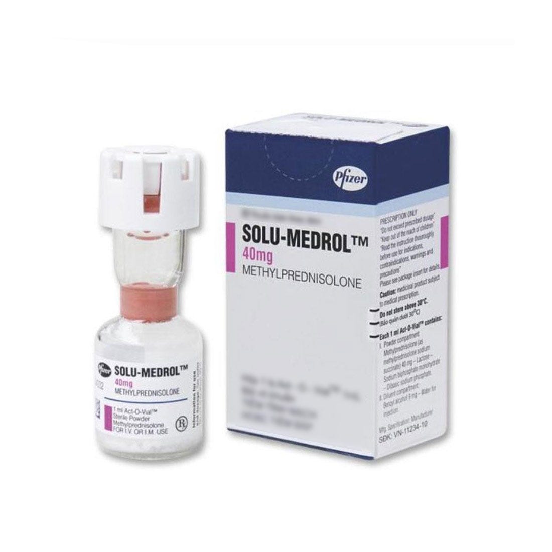 Solu-Medrol 40mg 1ml AOV, Preservative Free