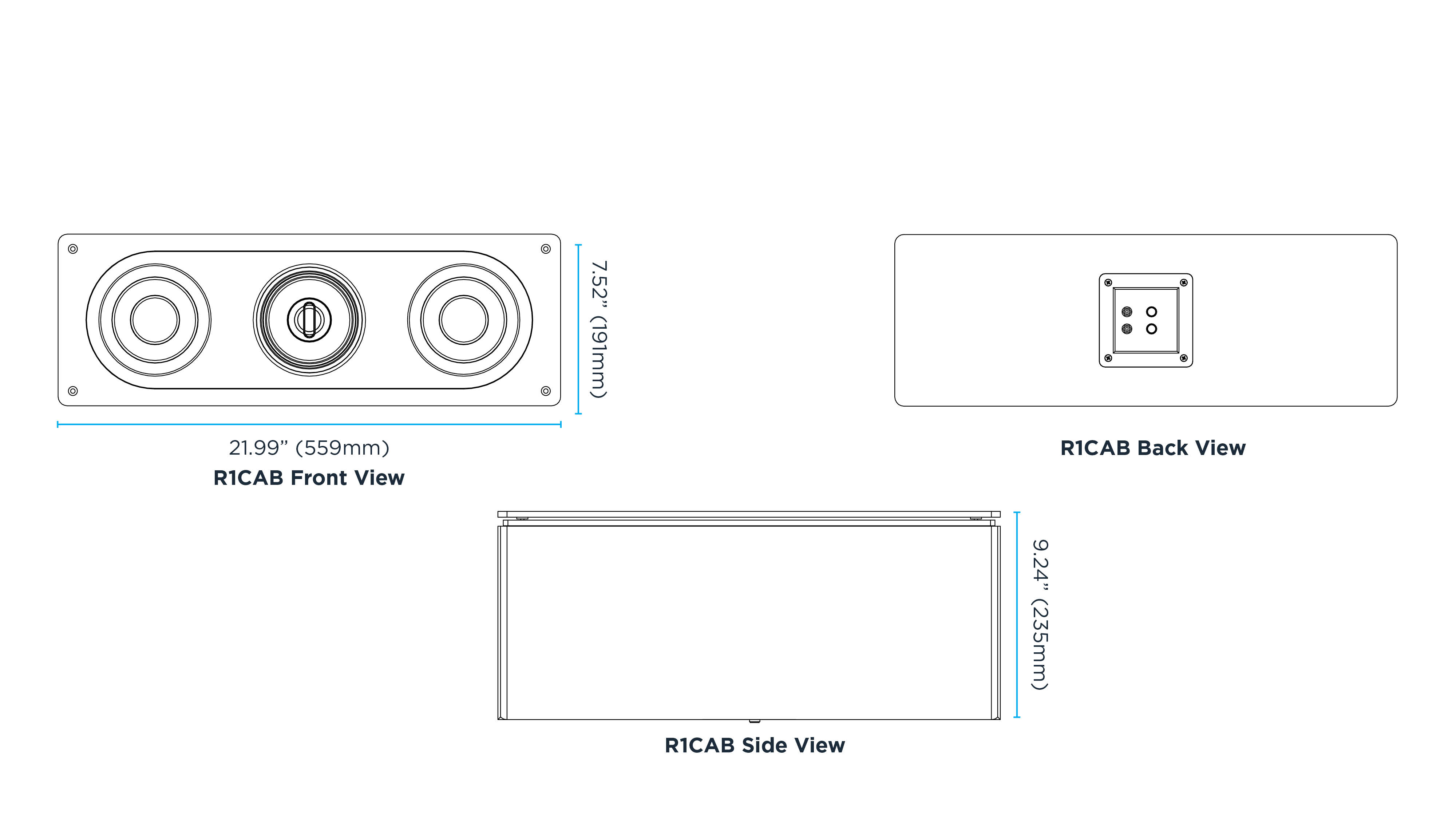 R1CAB Dimensional Drawings