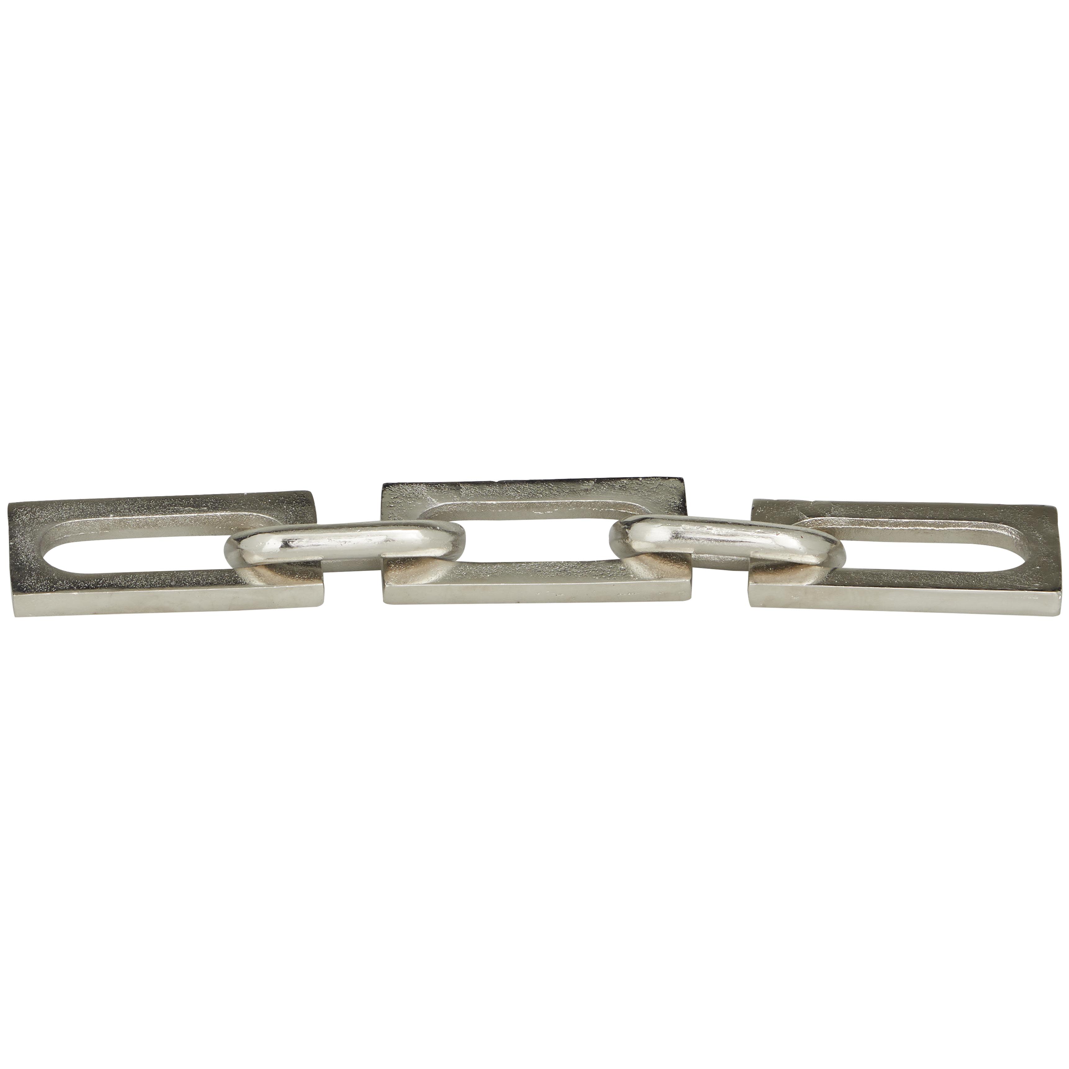 CosmoLiving by Cosmopolitan Silver Aluminum Metal Chain Decorative Sculpture, 18" x 3" x 2"