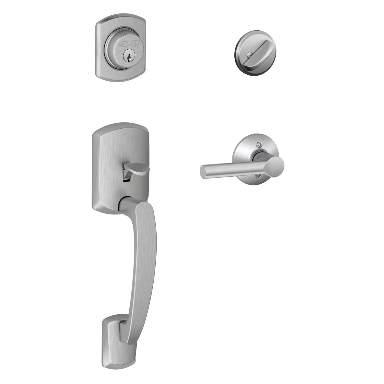 Single Cylinder Handleset and Broadway Lever