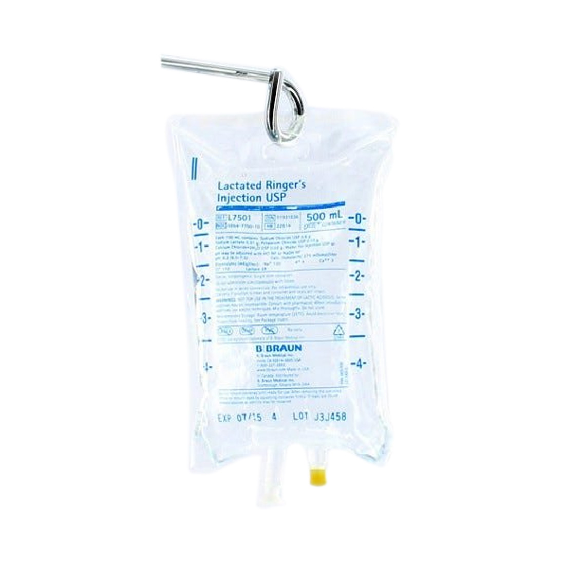 Lactated Ringer's, 500ml Plastic Bag for Injection - 24/Case