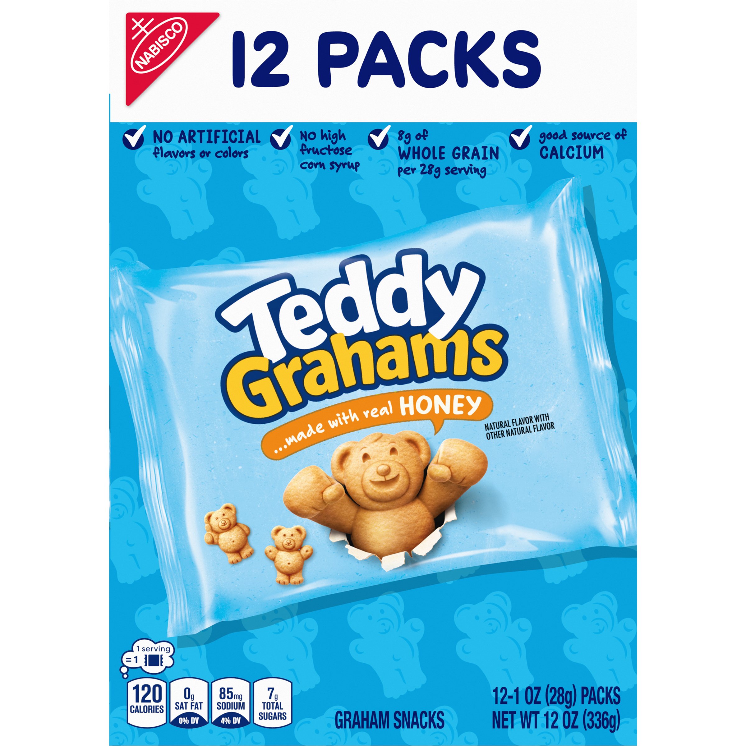 Teddy Grahams Honey Graham Snacks, 12 Snack Packs-thumbnail-2