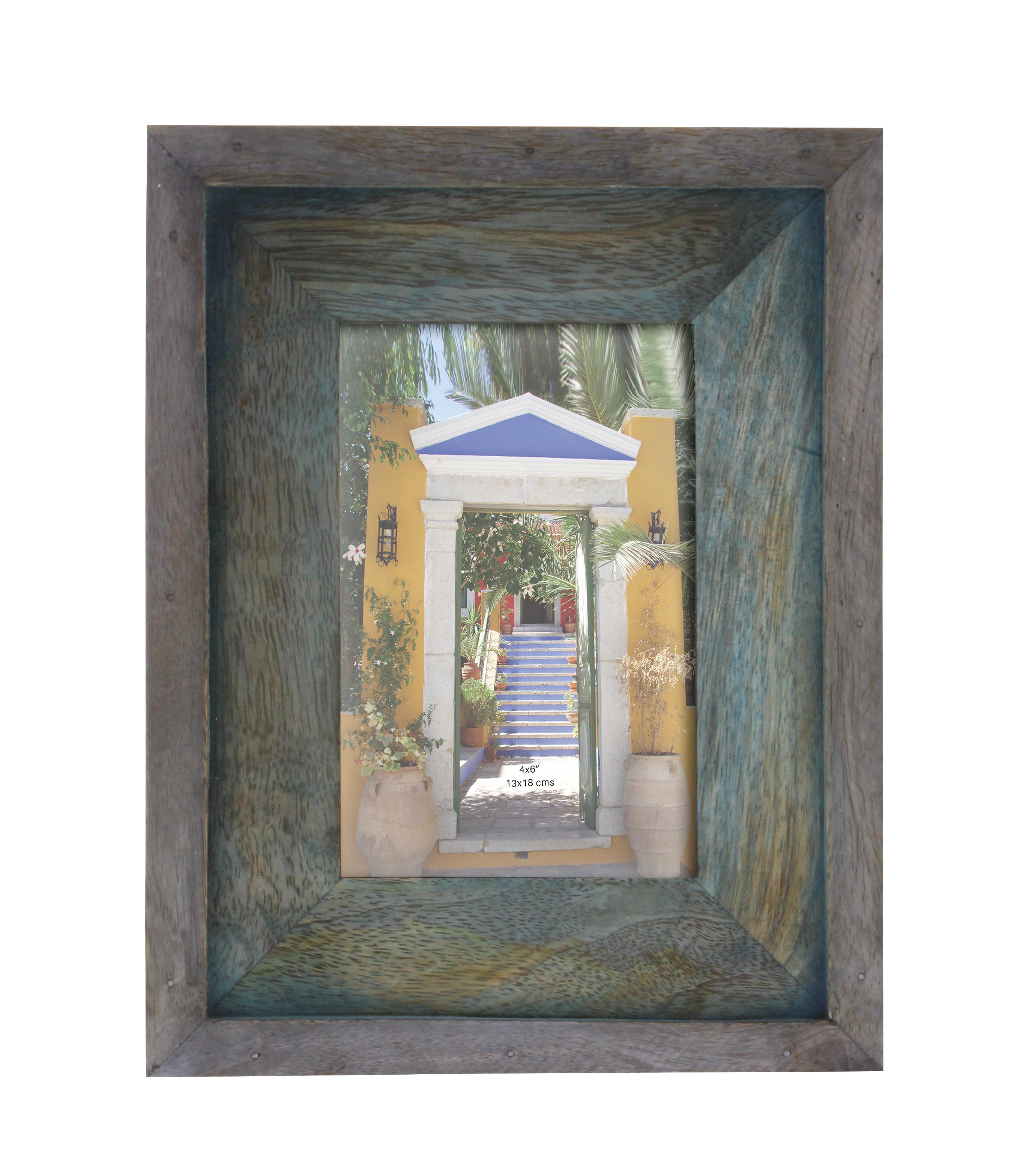 Dark Brown Mango Wood  Photo Frame, 7" x 1" x 9"