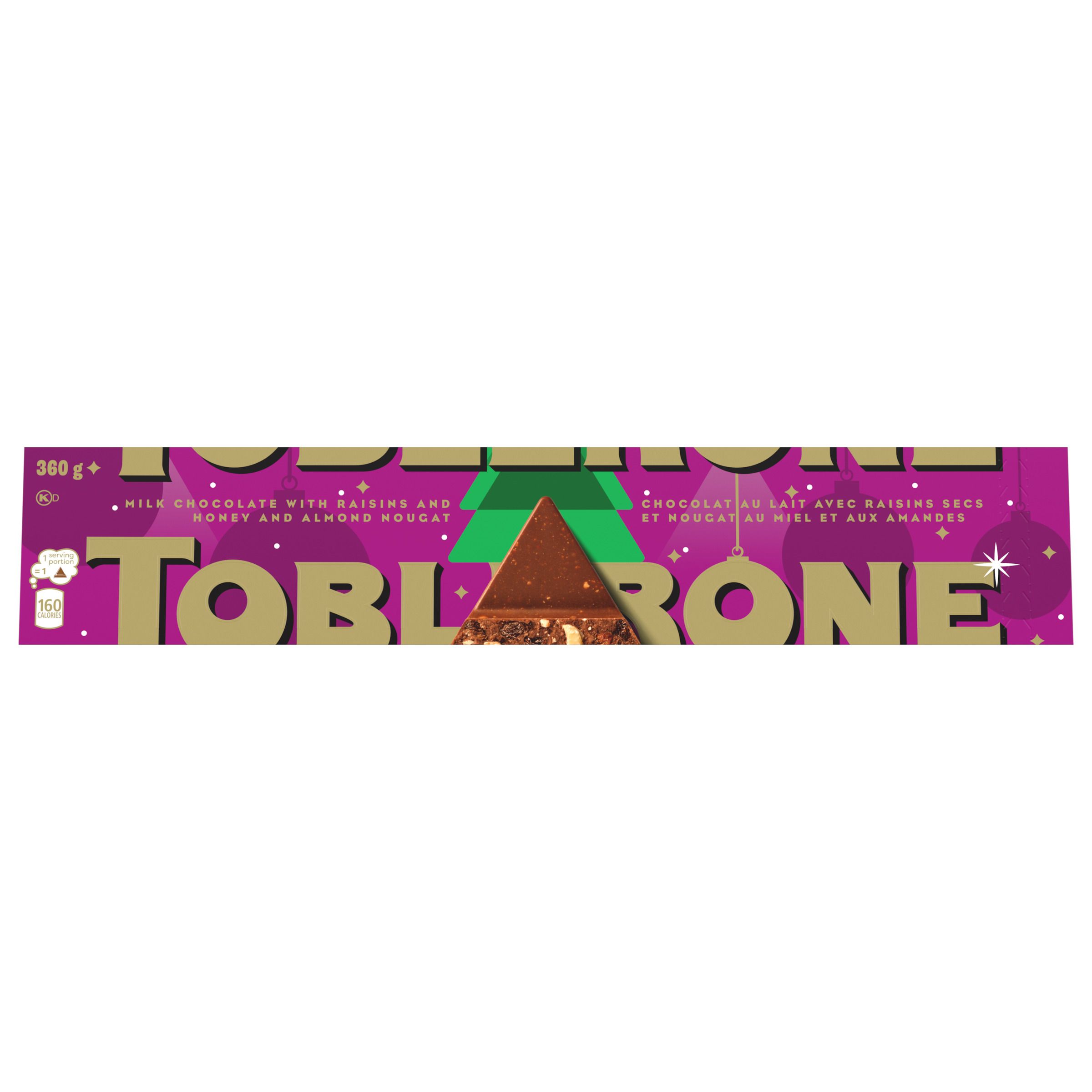 Tablette de chocolat au lait TOBLERONE aux fruits et aux noix avec nougat au miel et aux amandes (360 g)-0