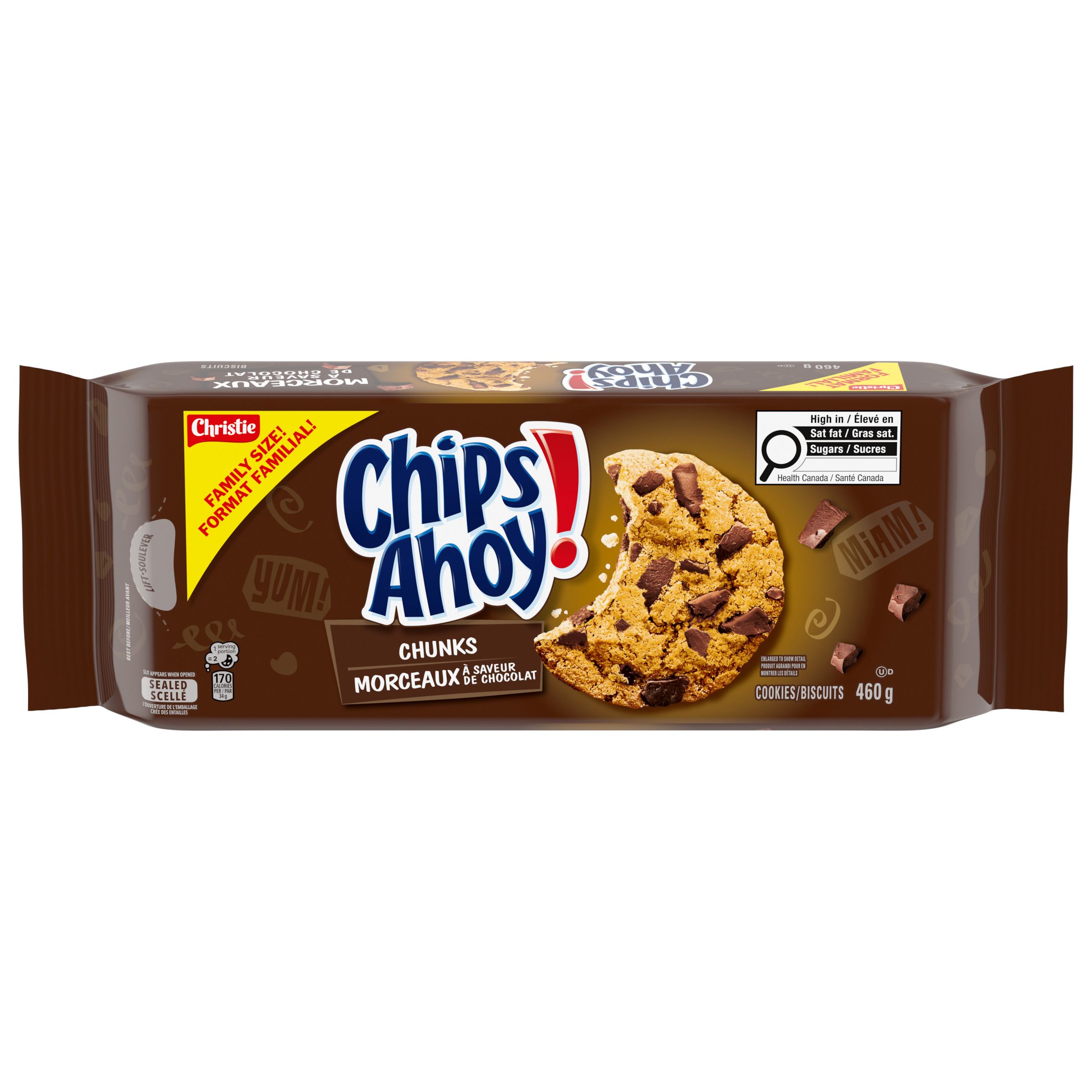 Chips Ahoy! Chunks Chocolate Chip Cookies Family Size, 460G-thumbnail-1