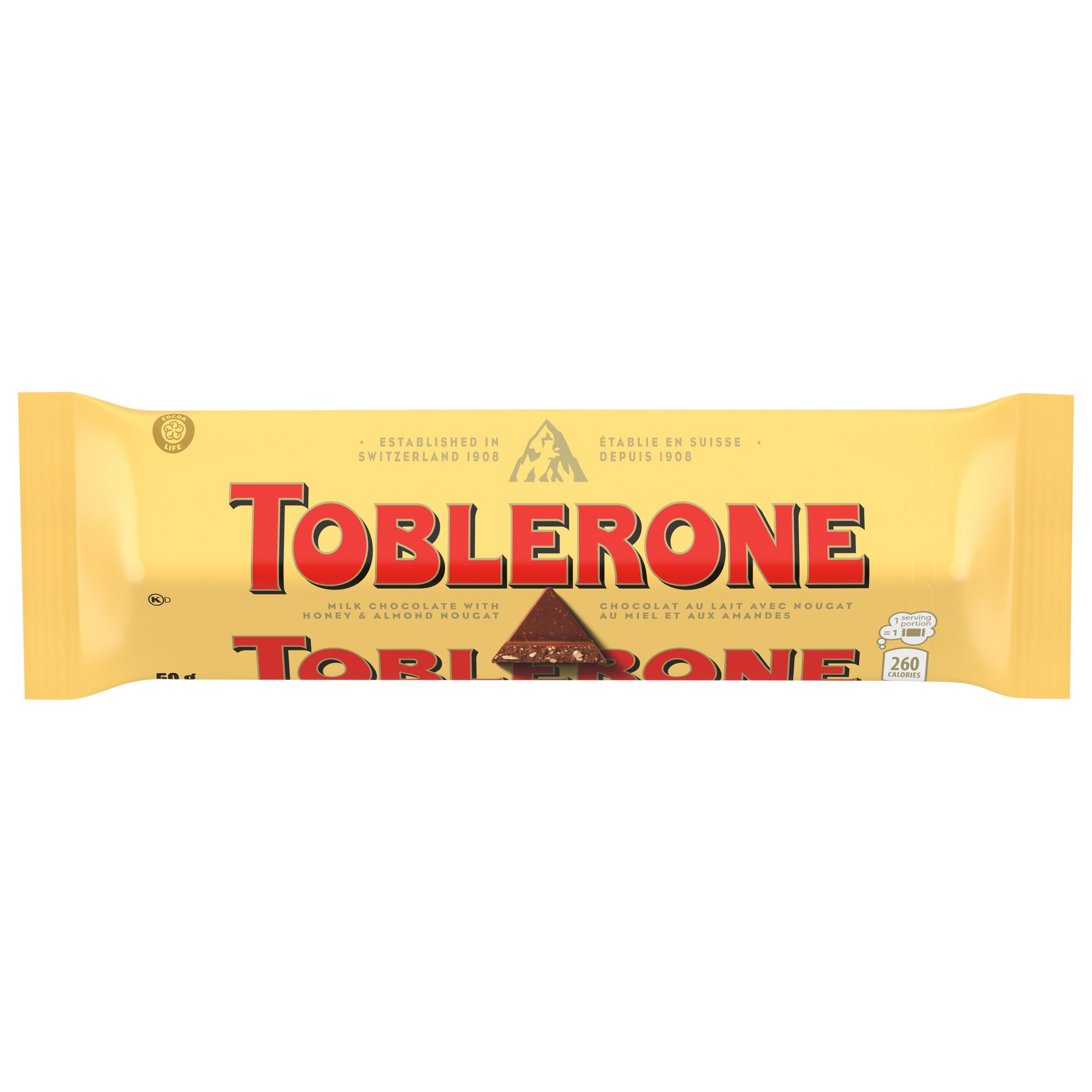 TOBLERONE Milk Chocolate with Honey and Almond Nougat Bar (50 g)