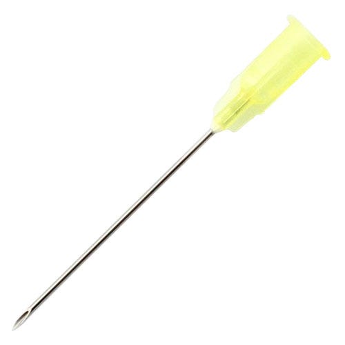 Hypodermic Needle, Regular Bevel, 20ga x 1 1/2", Sterile, Yellow Hub - 100/Box