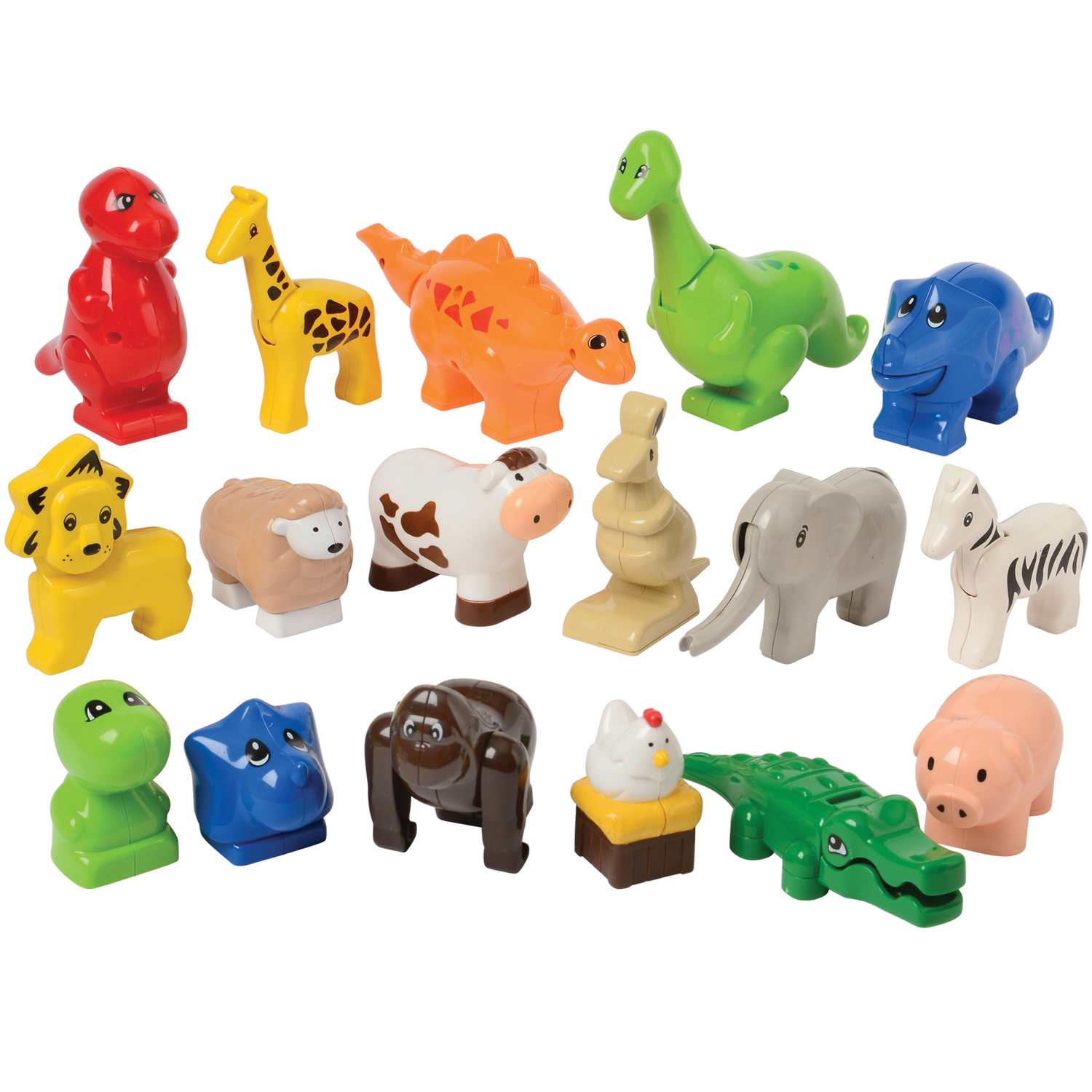 Cre8tive Minds Animals for Preschool Sized Building Blocks, 17 Pieces