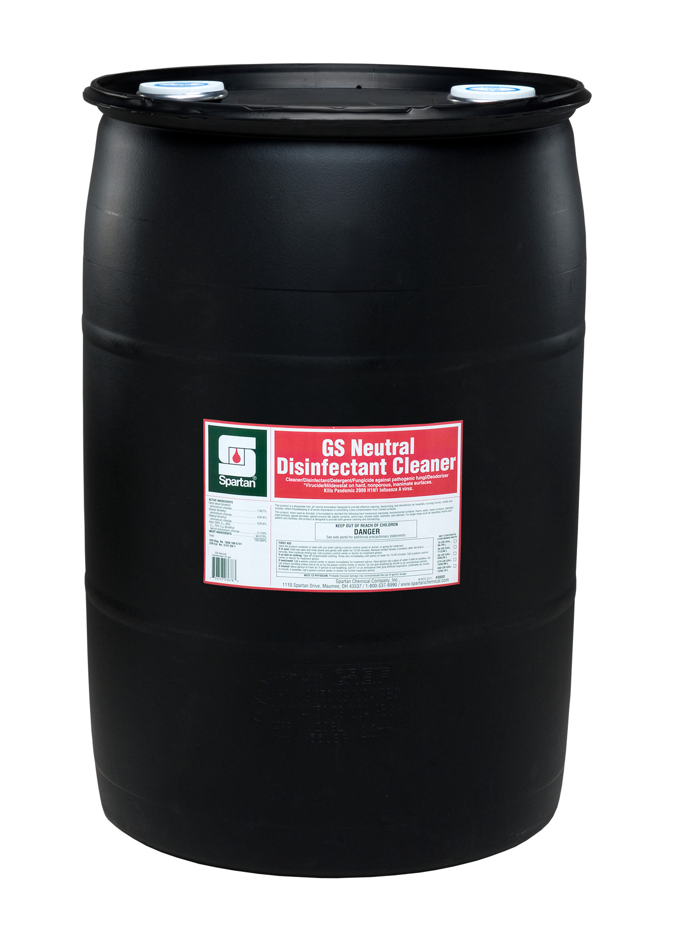 Spartan Chemical Company GS Neutral Disinfectant Cleaner, 55 GAL DRUM