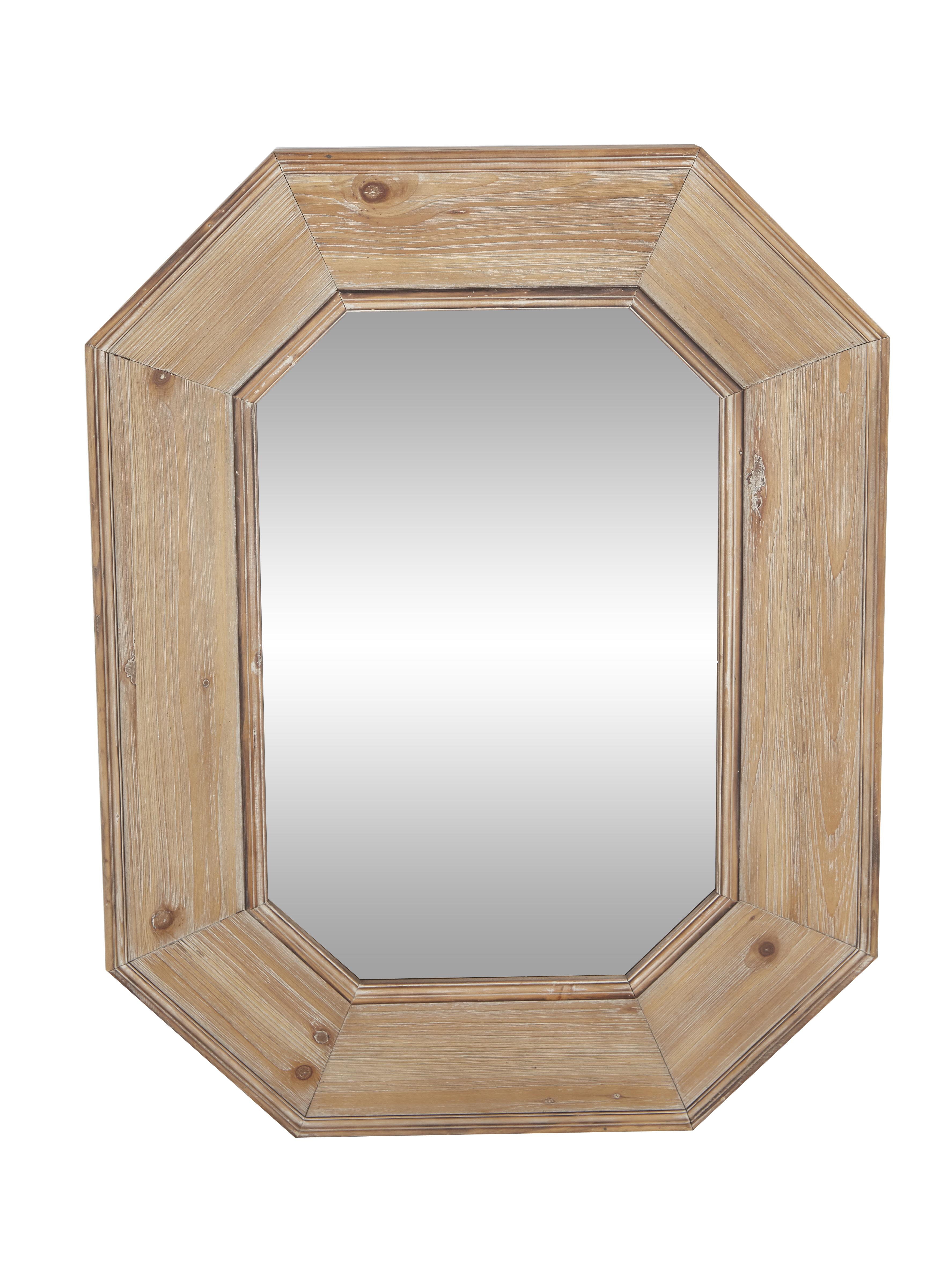 brown wood  wall mirror, 31" x 2" x 41"