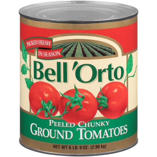 BELL ORTO Peeled Chunky Ground Tomatoes, 105 oz. Can (Pack of 6) 