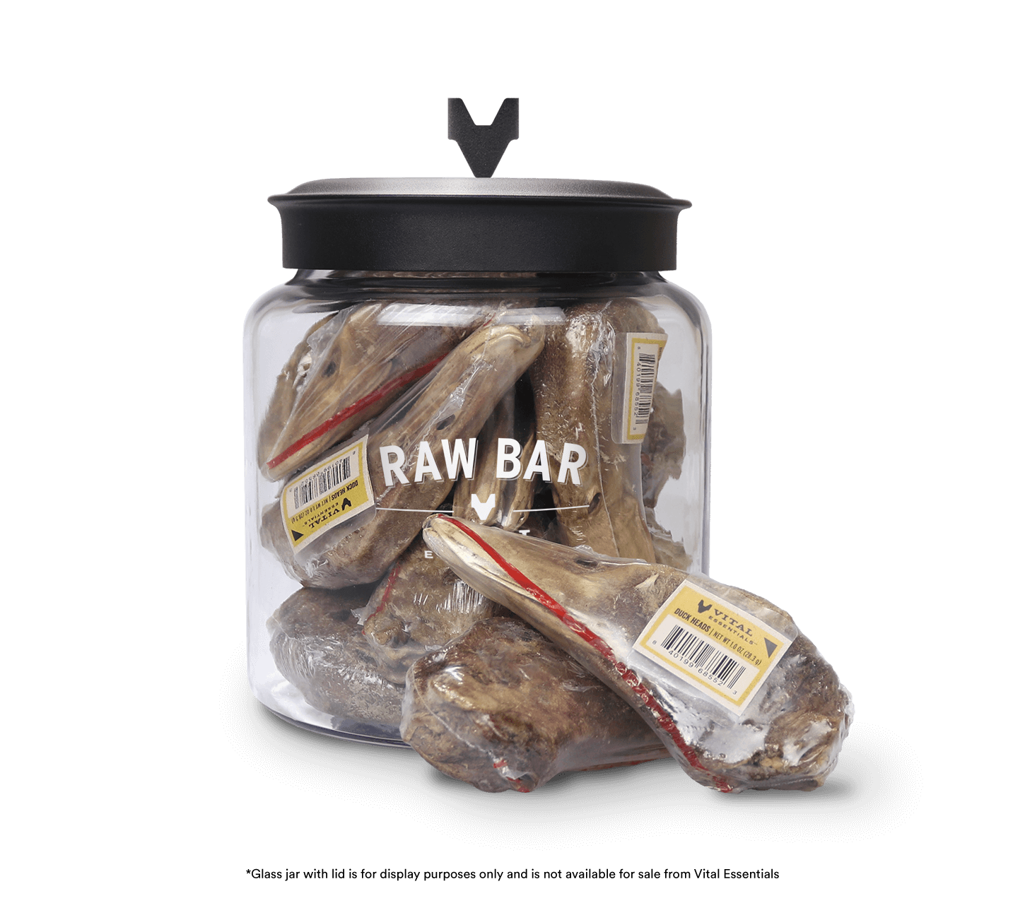 Vital Essentials RAW BAR Freeze-Dried Raw Duck Heads Dog Snacks - 20 pcs - Treats