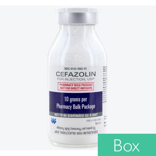 Cefazolin 10gm (Pharmacy Bulk Package) 100ml Vial - 10/Box
