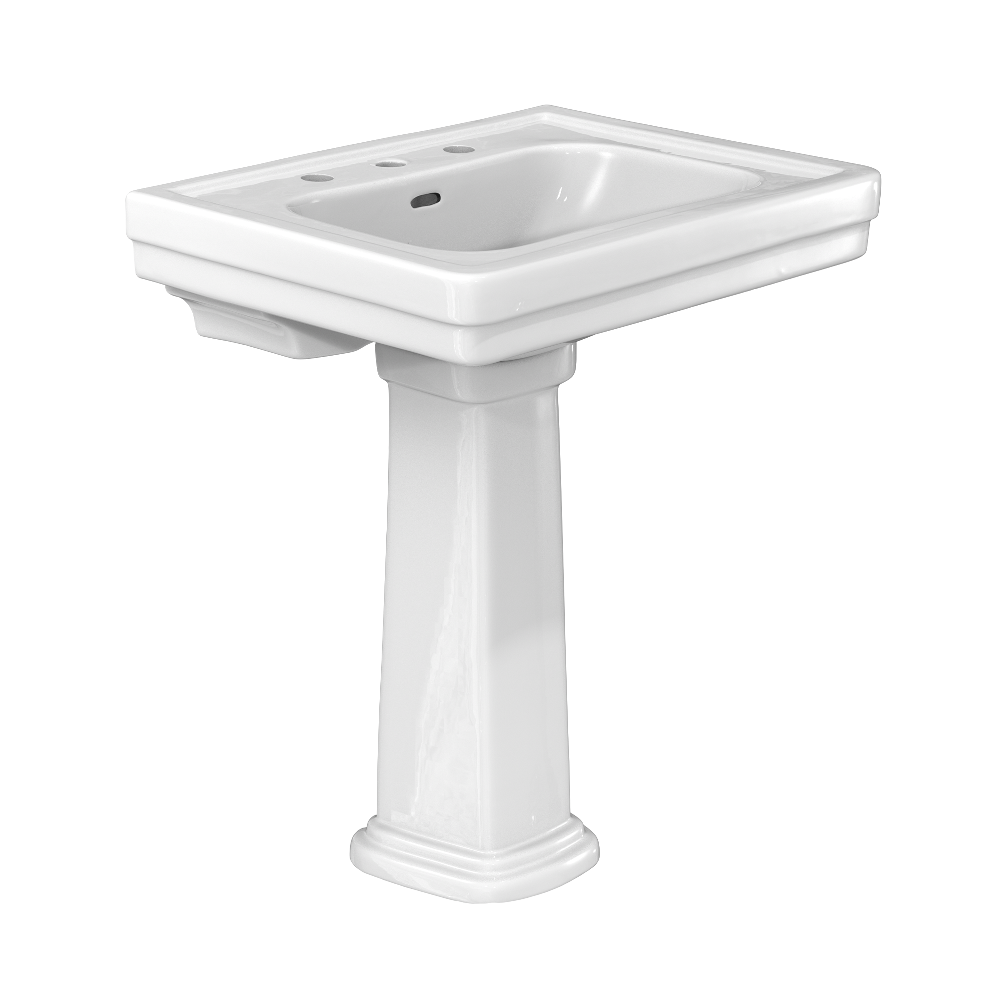 TOTO Promenade 27-1/2" x 22-1/4" Rectangular Pedestal Bathroom Sink for 8 inch Center Faucets, Cotton White, Vitreous China, LPT530.8N#01