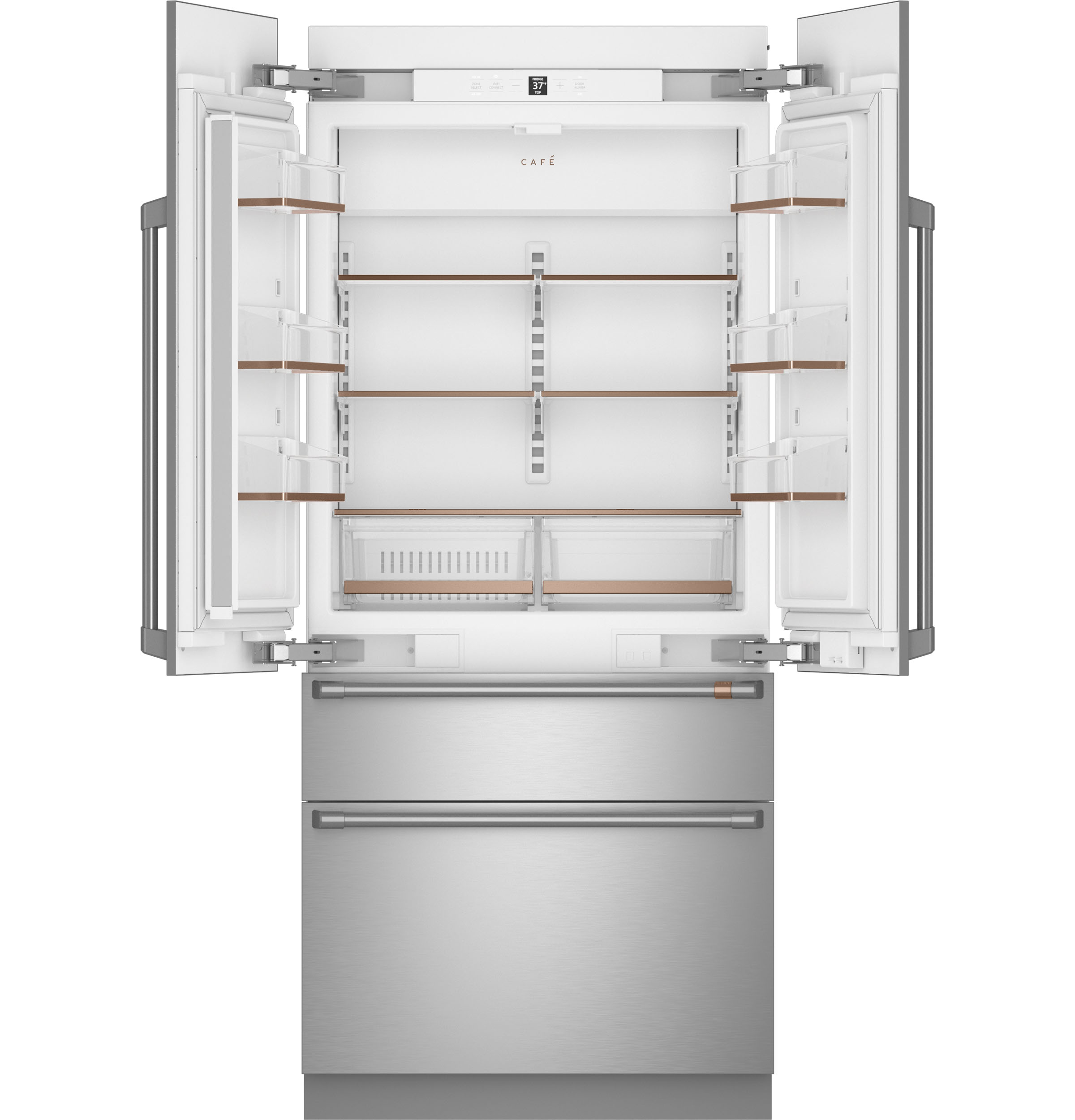 Café™ 36 in.  20.1 Cu. Ft. Stainless Steel Built In French Door Refrigerator view 2