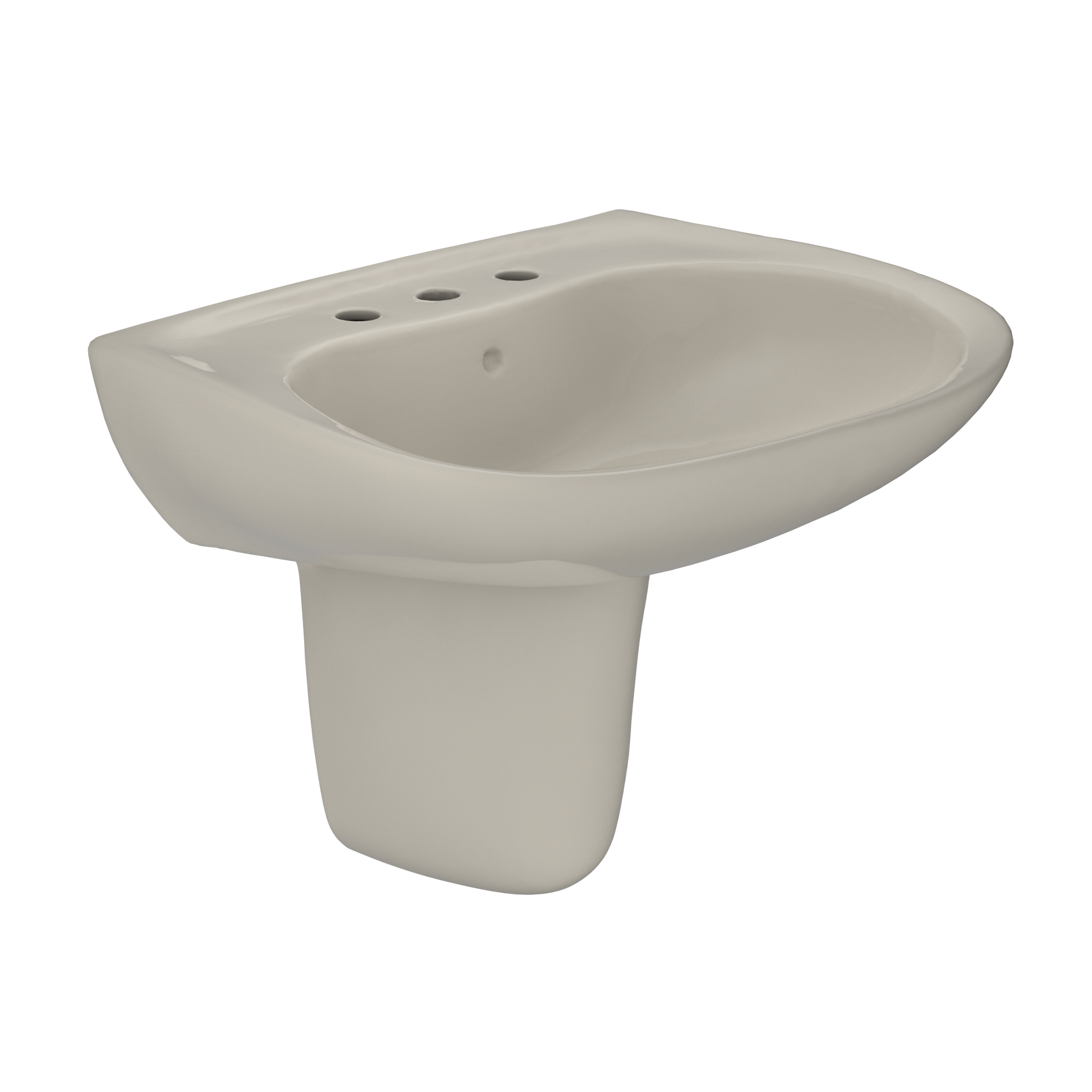 TOTO Prominence Oval Wall-Mount Bathroom Sink with CEFIONTECT and Shroud for 8 Inch Center Faucets, Bone, Vitreous China, LHT242.8G#03