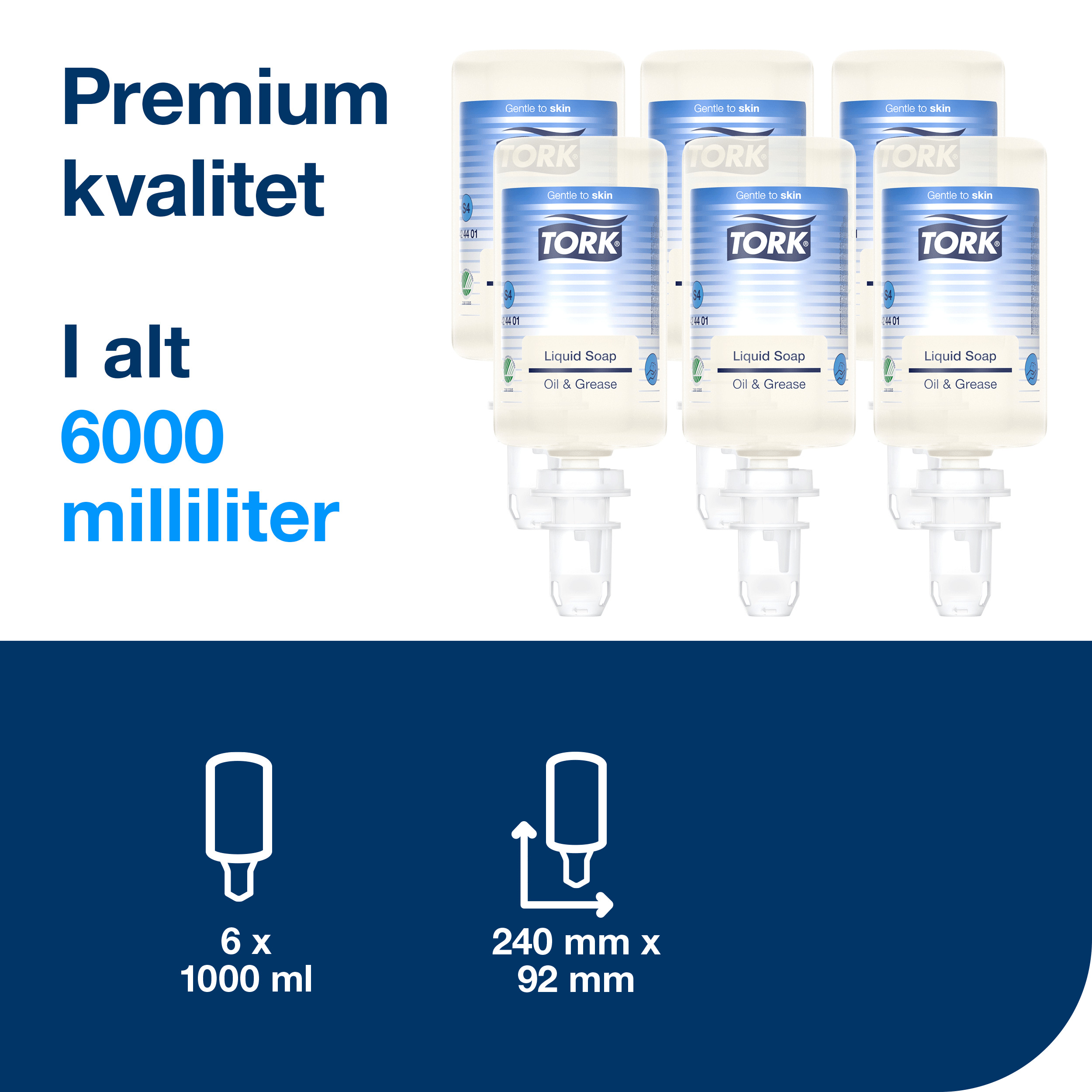 Håndsæbe, Flydende, Refill, 1000 ml, Tork Industri S4