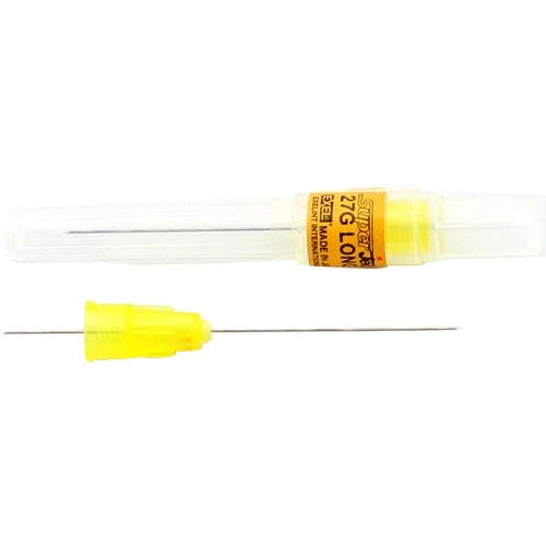 Superject™ Dental Needle, 27 G Long (32 mm), Plastic Hub, Yellow - 100/Box