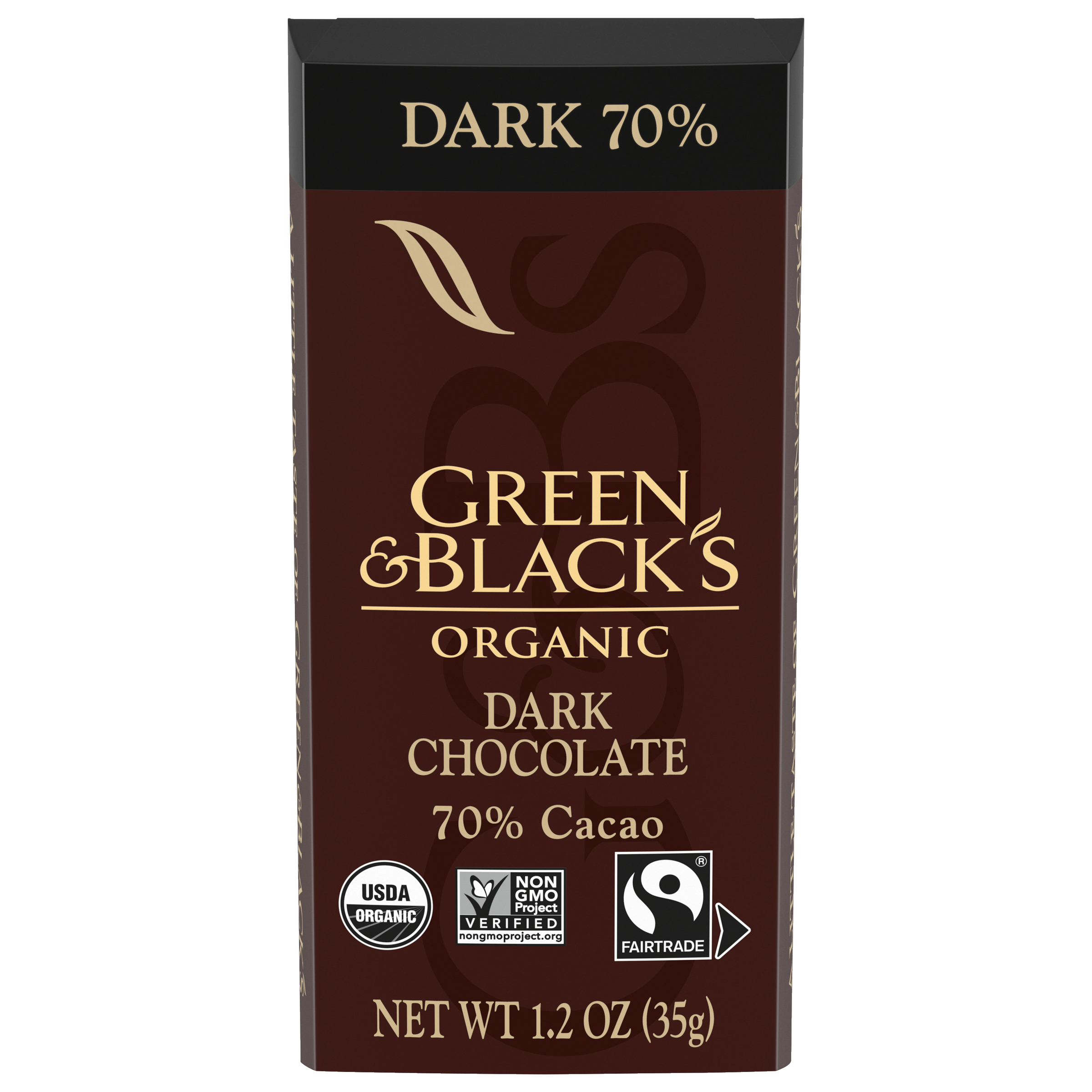 GREEN & BLACK'S Organic 70% Dark Chocolate 1.2 OZ 12X20