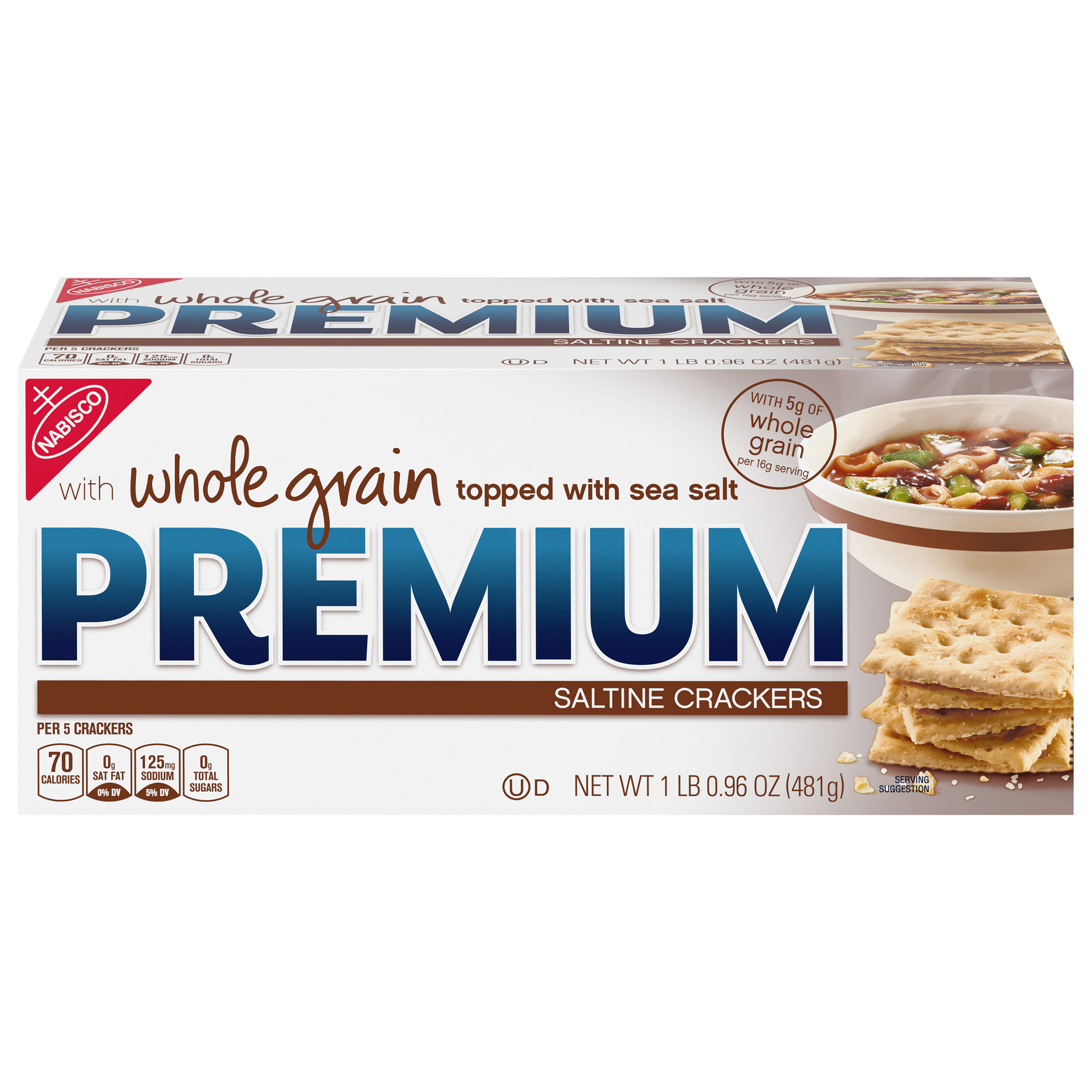 Premium Whole Grain Saltine Crackers, 1.06 lb-0