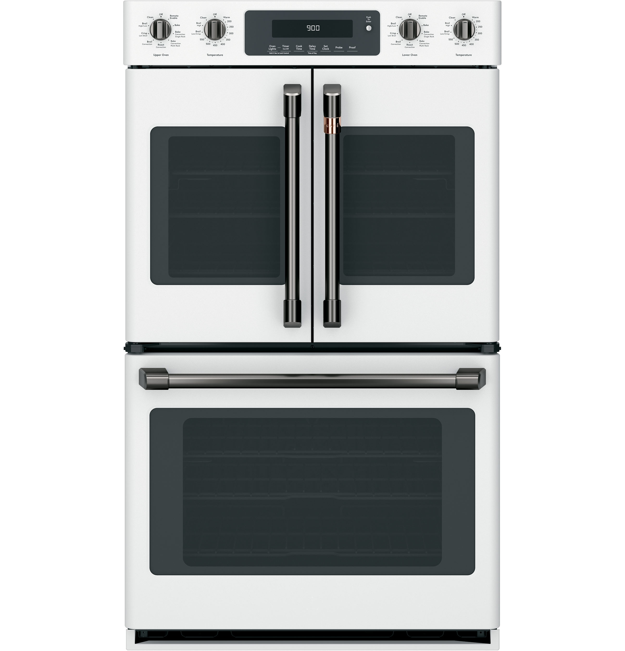 30" Width Hndl & Knob Kit for French-Dr Dbl Wall Ovens Brushed Black For use w/ Wall Ovens — Not Connectable view 3