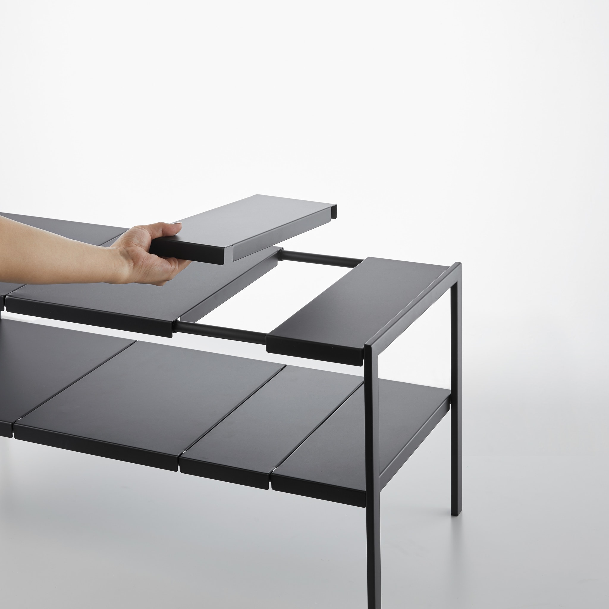 2-Tiered Extendable Under-Sink Organizer : Customizable Shelves