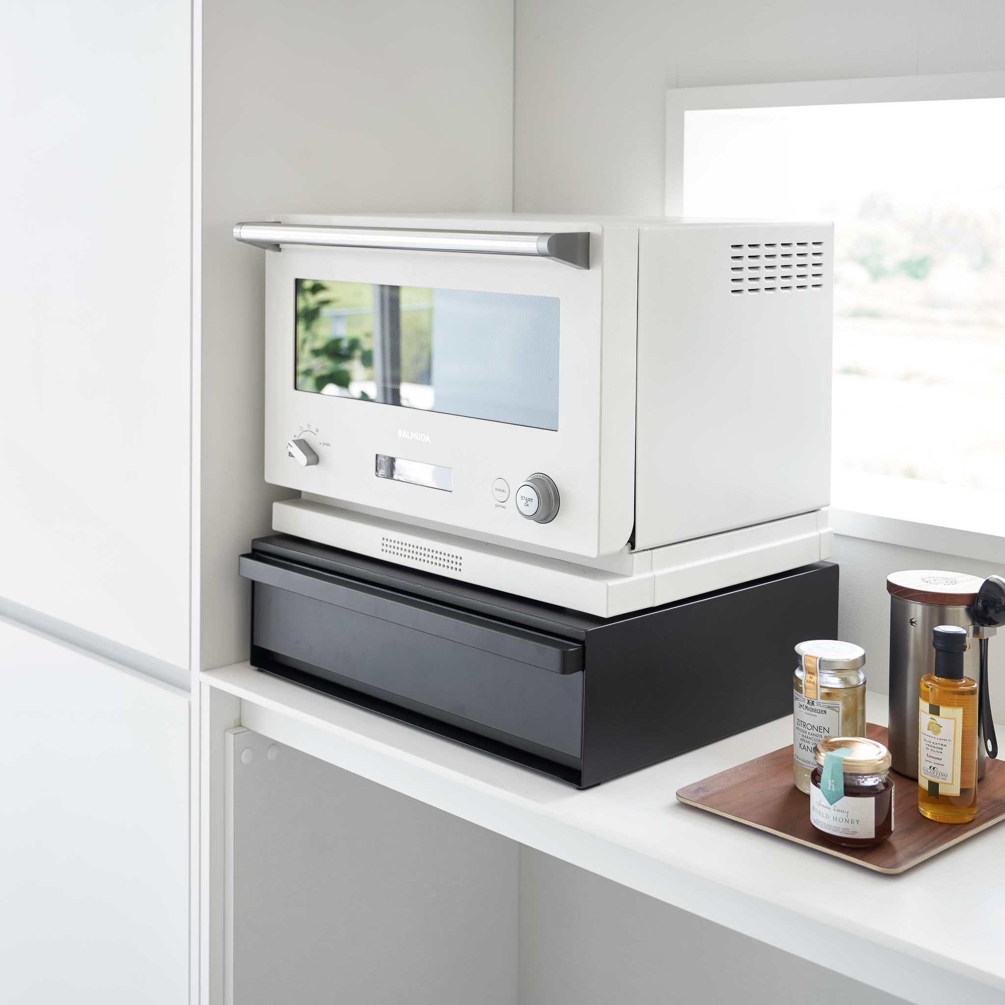 Sliding Countertop Tray with Drawer : High Load Capacity