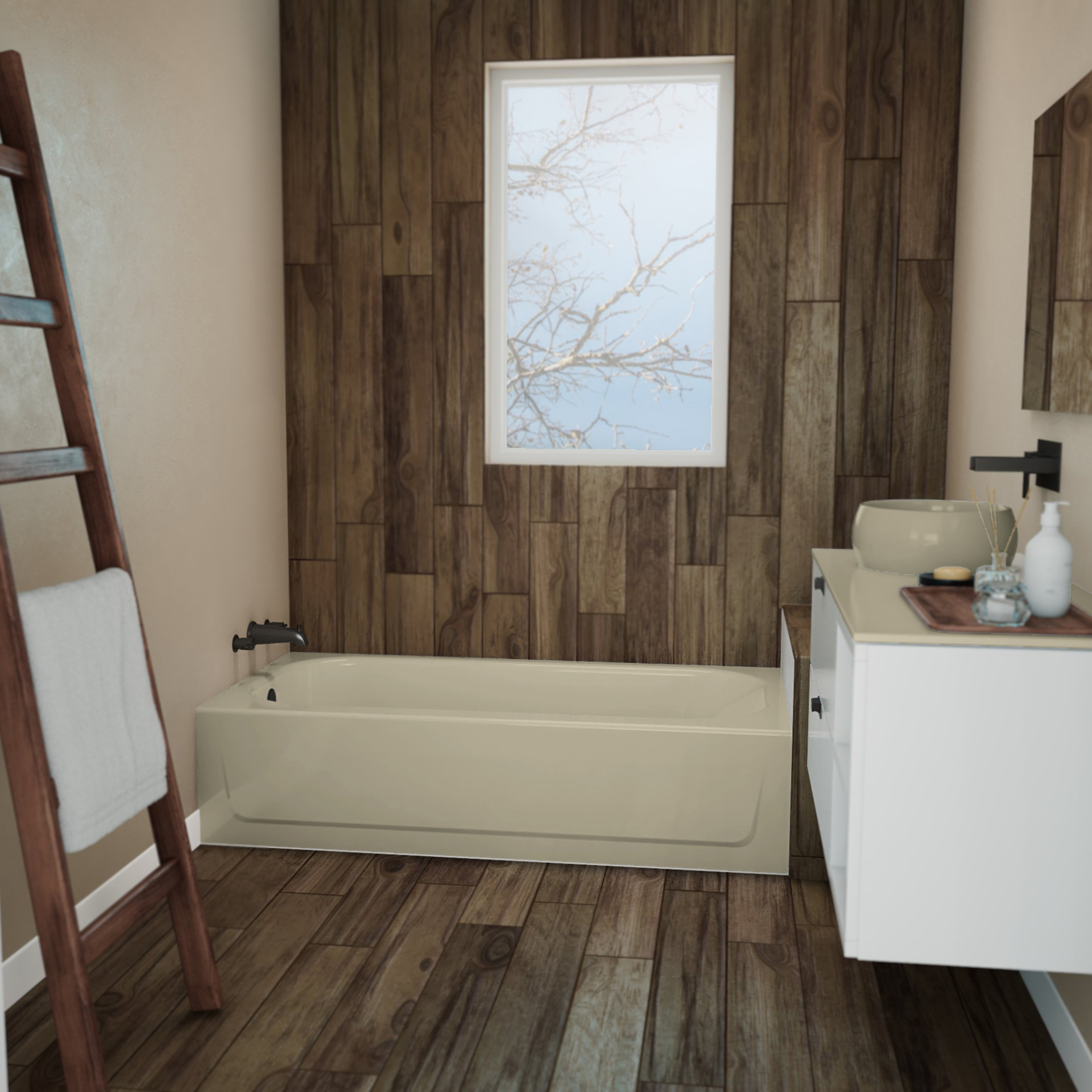 Bootzcast Porcelain Enamel Alcove Bathtub In view 11