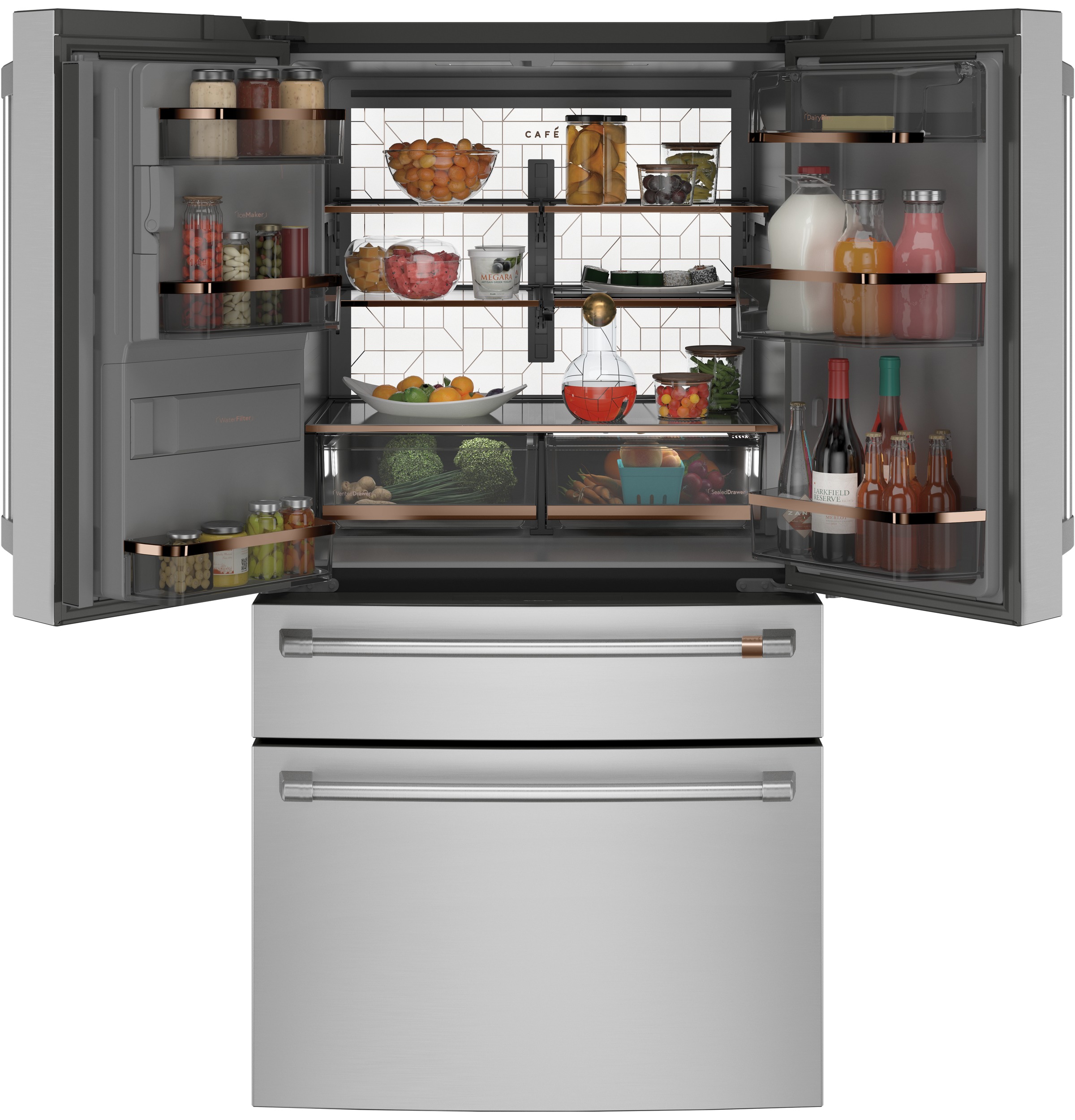 36" Std-Depth 28.0 CuFt 4 Dr French Dr Extrnl Dispnr Std Ice & Water XWF Filter ENERGY STAR® Qualified — Connectable via built-in WiFi view 2