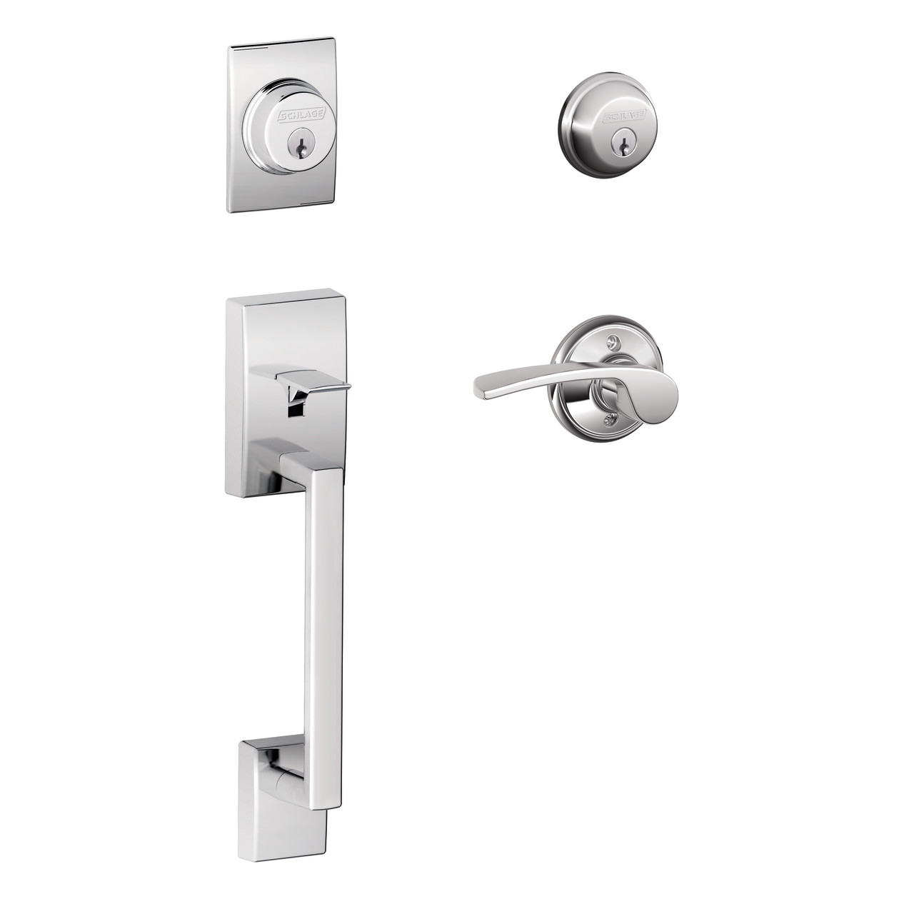 Double Cylinder Handleset and Merano Lever