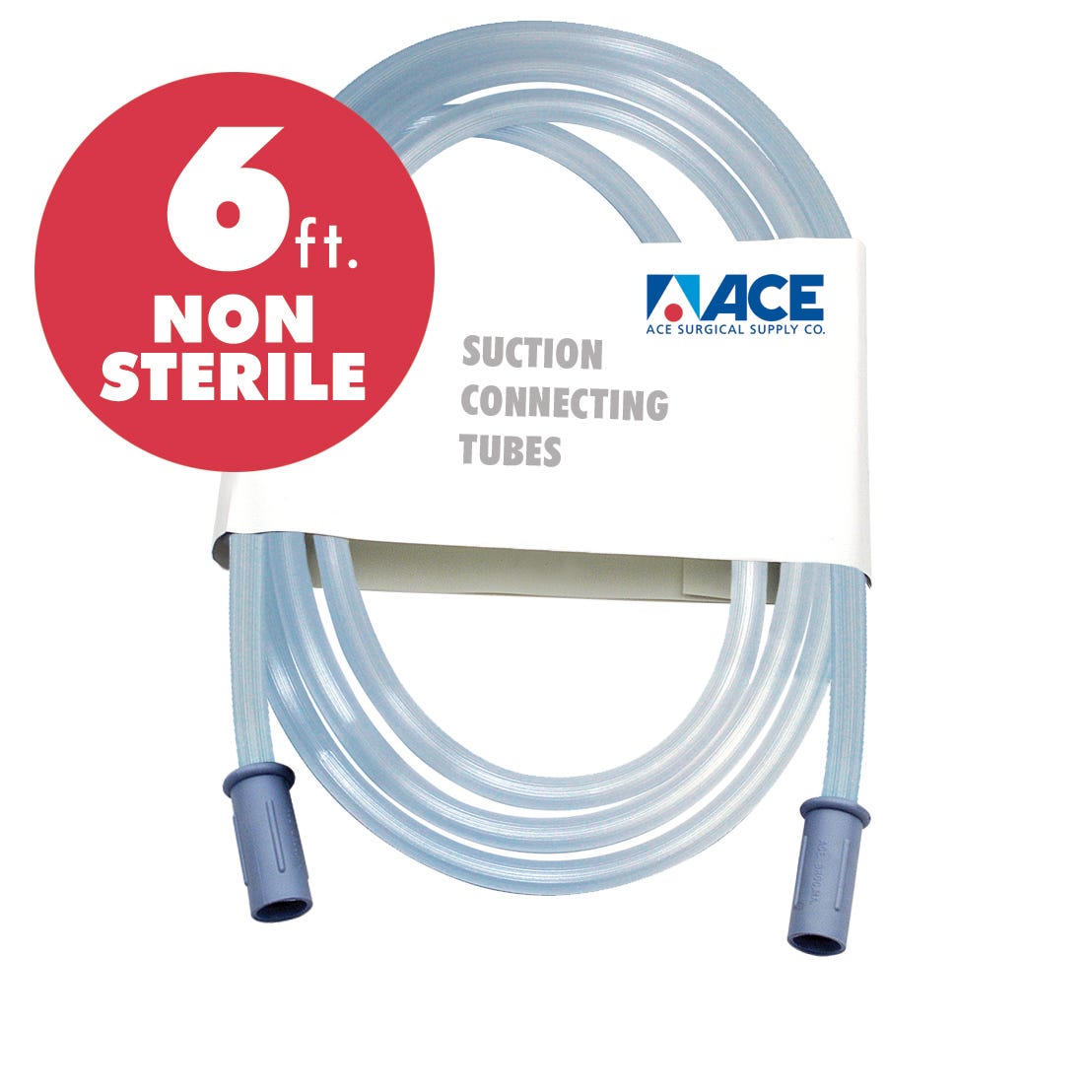 ACE Suction Connection Tubing NS - Clear with Blue Tint, 6' long , 1/4" I.D. - 25/Case
