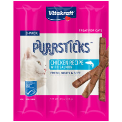 Image of Vitakraft PurrSticks™, Cat Treat, Chicken Recipe with Salmon, 3 Count