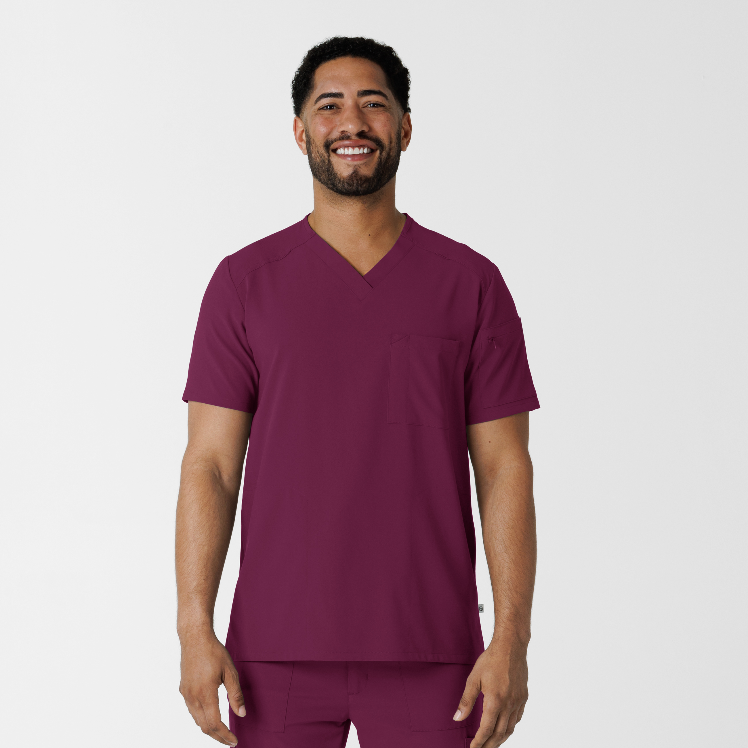 RENEW 6834 Men‘s V-Neck 5 Pocket Sustainable Scrub Top with Invisible Zippers-Wonder Wink