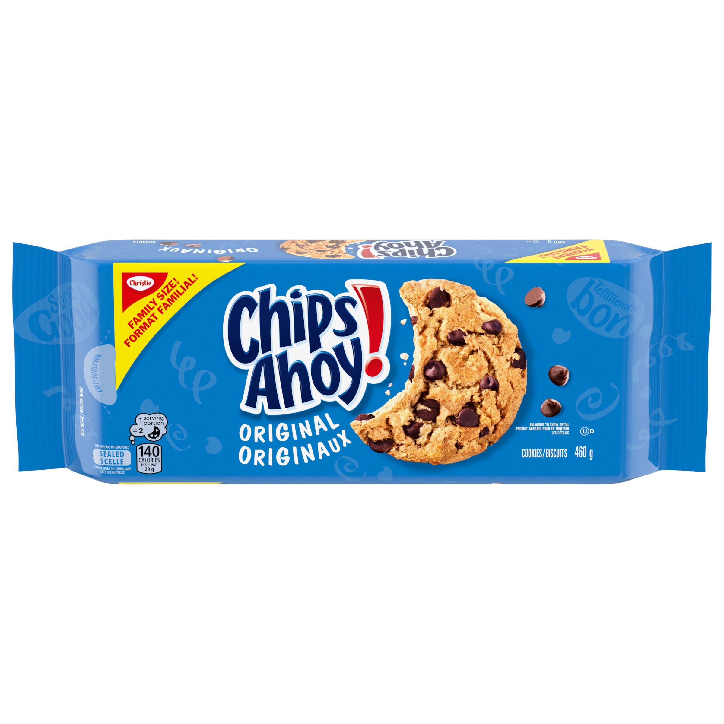 CHIPS AHOY! Original Chocolate Chip Cookies, 1 Family Size Resealable Pack, 460 g-thumbnail-1