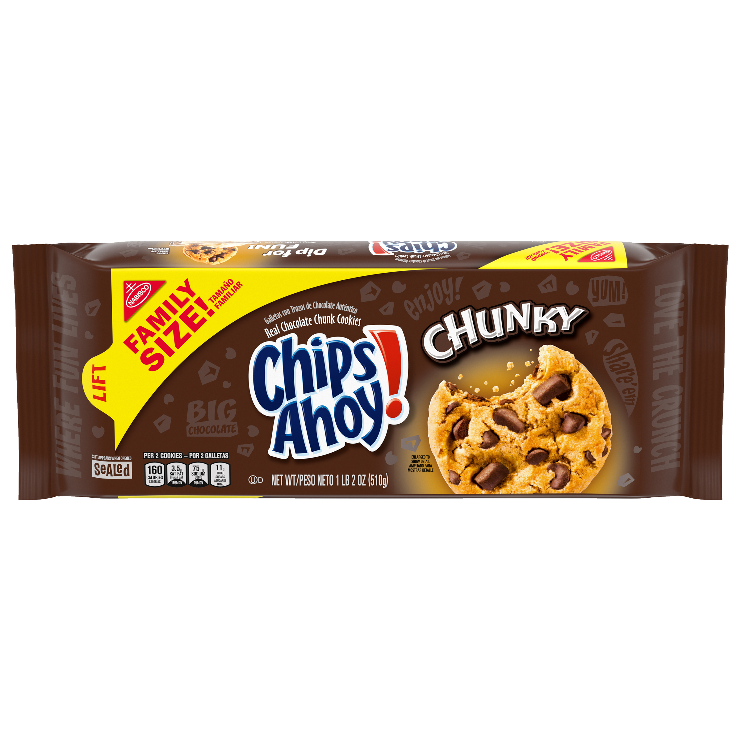 CHIPS AHOY! Chunky Chocolate Chip Cookies, Family Size, 18 oz