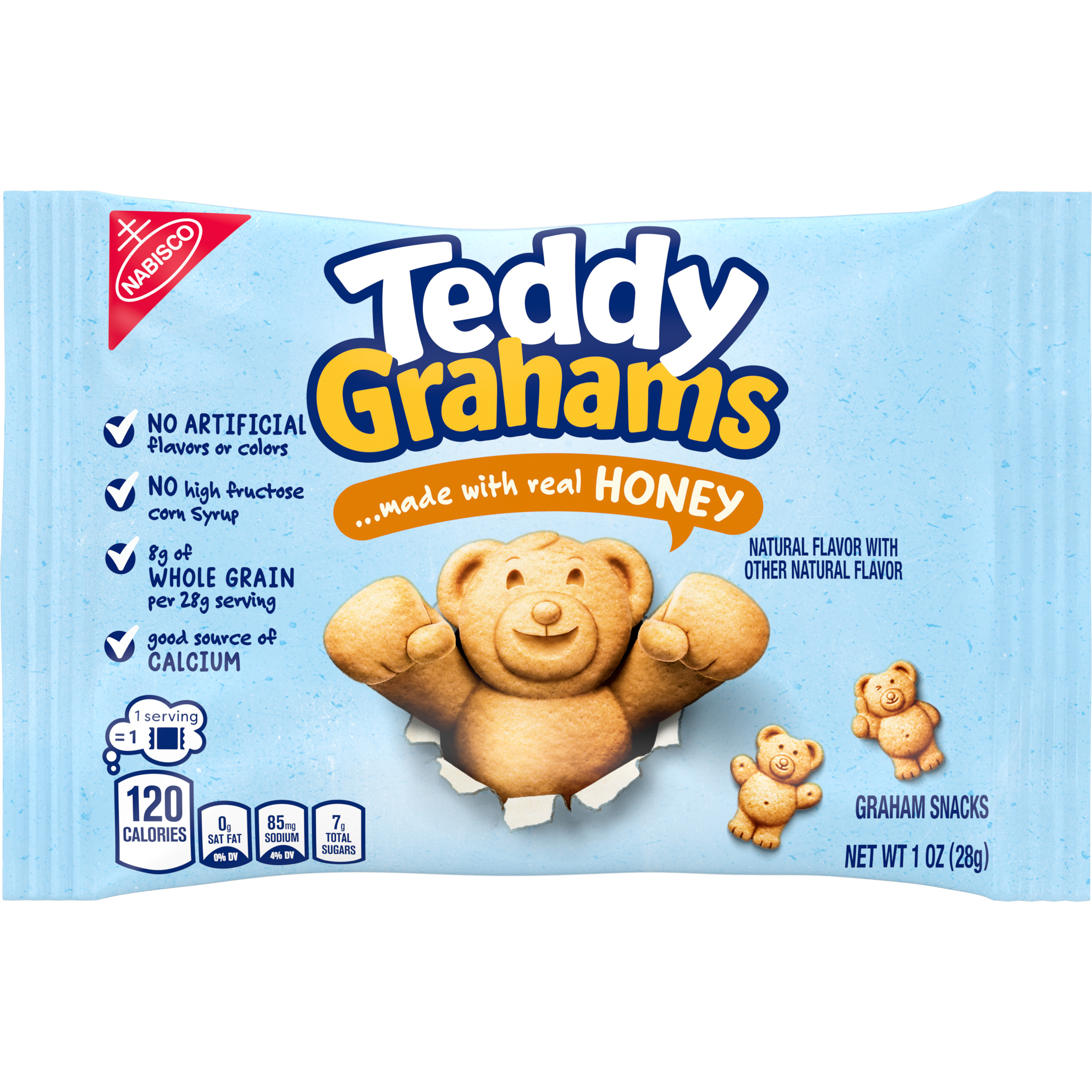 Teddy Grahams Honey Graham Snacks, 12 Snack Packs-3