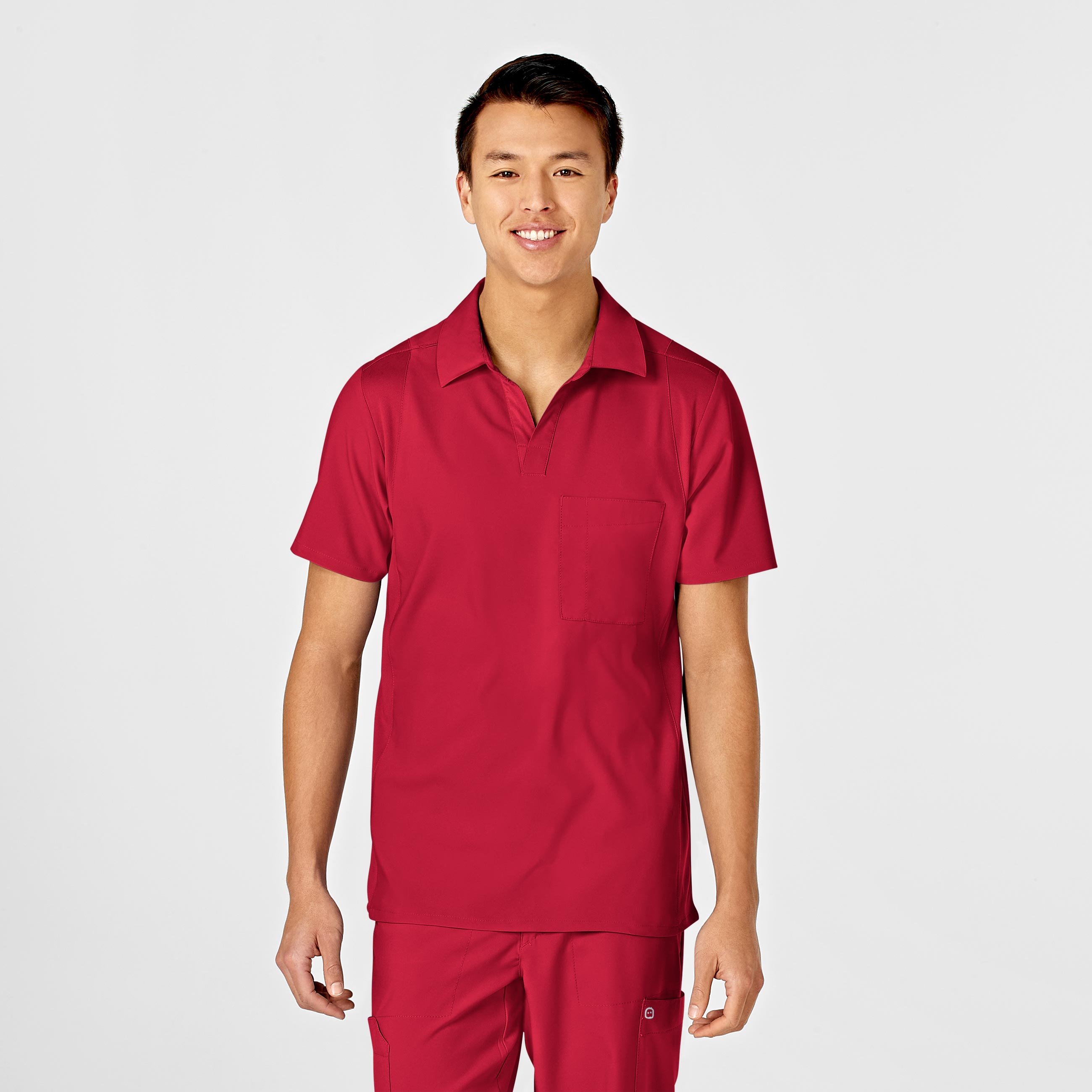 W123 Wink 6055 Men&#8216;s Short Sleeve Collar Style Medical Scrub Top WSL-Wonder Wink