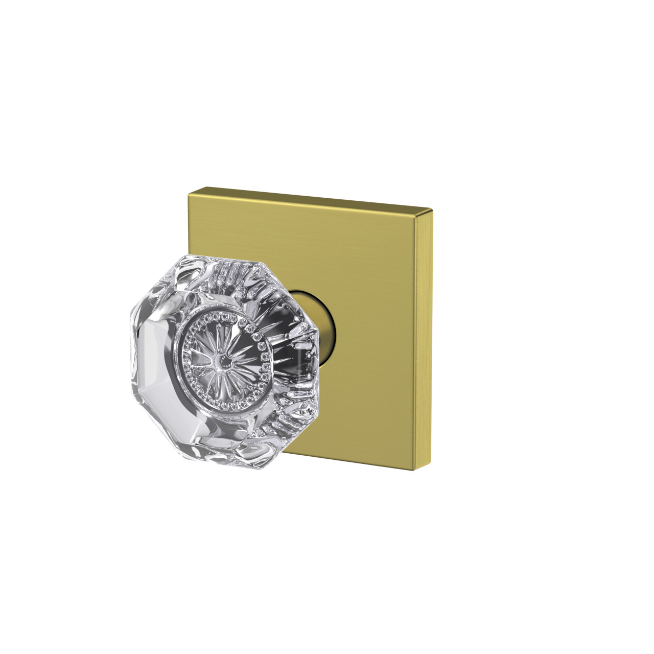 Custom Alexandria Glass Knob Combined Interior Hall-Closet and Bed-Bath Lock