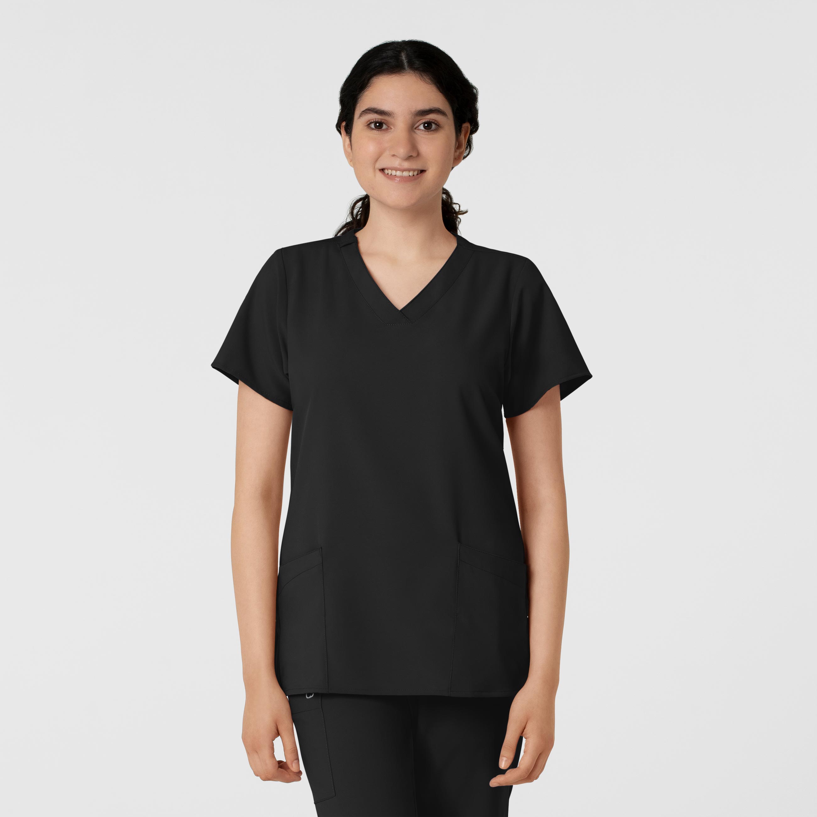 W123 Women&#39;s Basic V&#45;Neck Scrub Top-Wonder Wink
