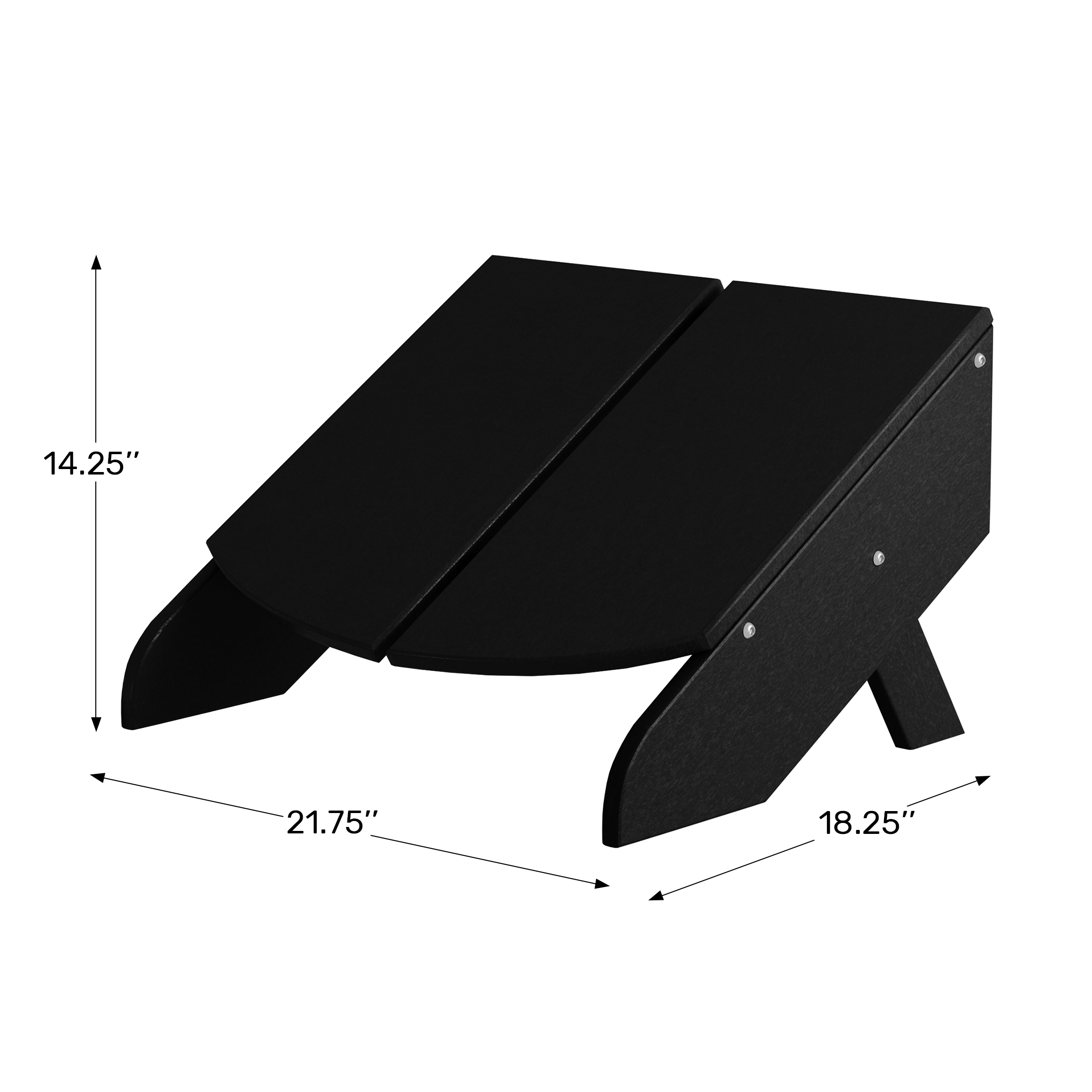 Modern HDPE Plastic Folding Patio Adirondack OttomanWWT Spec Image