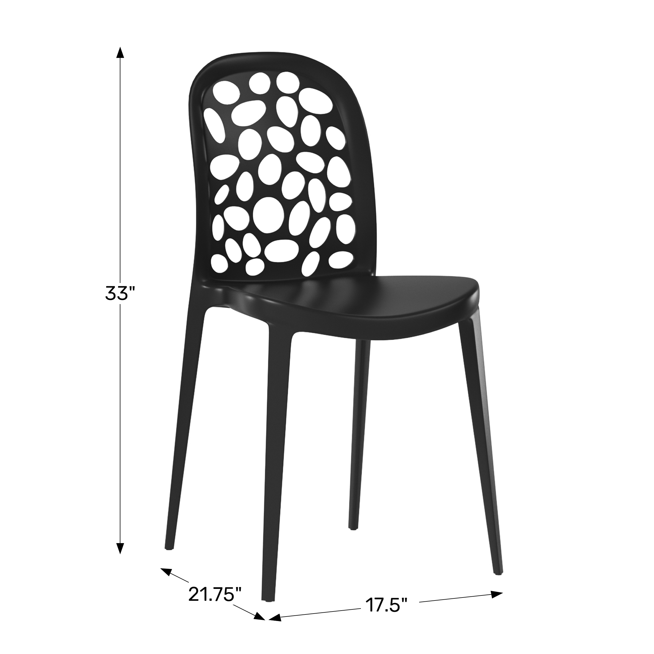 Outdoor Modern Stackable Patio Dining Chairs (Set of 2)WWT Spec Image