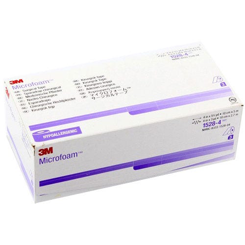Microfoam™ Surgical Tape, Elastic Foam, 4" x 5.5yds  - 3/Box