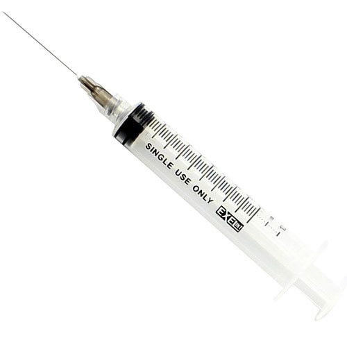 Syringe w/Needle 10cc-12cc 22ga x 1 1/2" - 100/Box