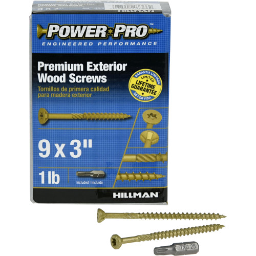 Power Pro Premium Exterior Wood Screw (#9 X 3") - 1lb Box