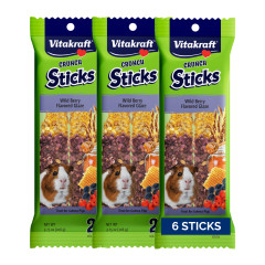 Image of Vitakraft Crunch Sticks Guinea Pig Treat WildBerry Glz Flvr Mltipk-6 Sticks
