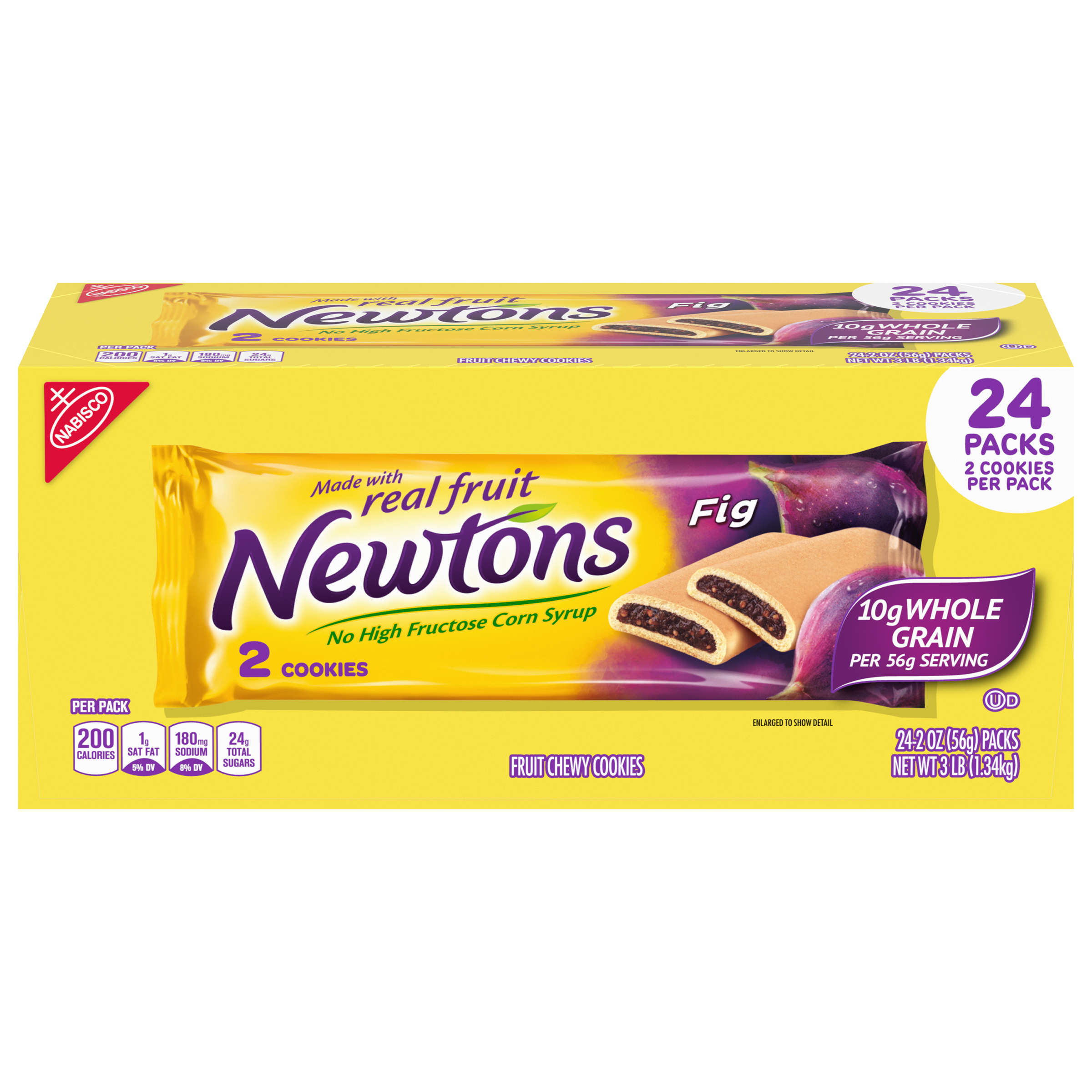 Newtons Soft & Fruit Chewy Fig Cookies, 24 Snack Packs (2 Cookies Per Pack)