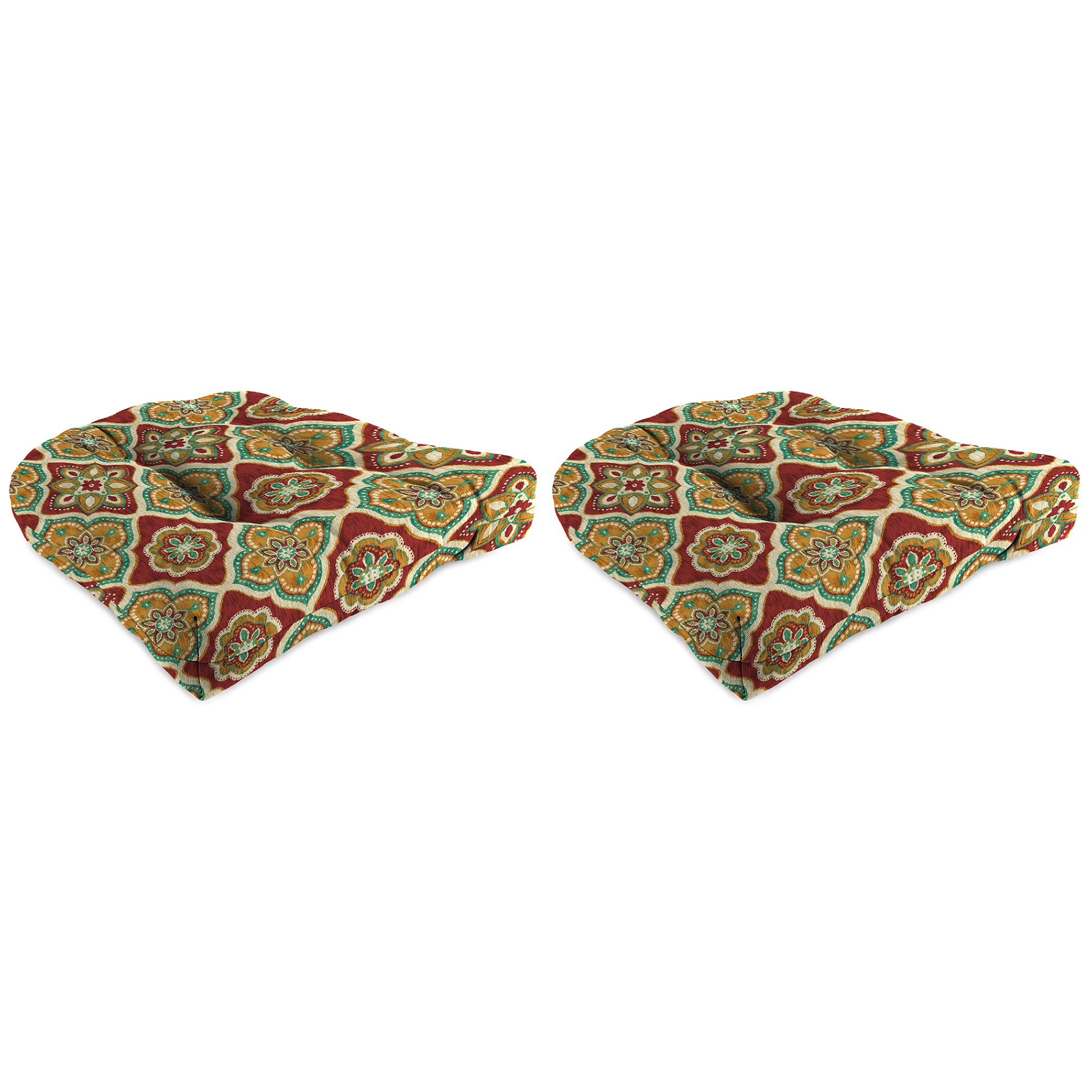 New Tufted Outdoor Patio Wicker Chair Seat Cushions 18", 2-Pack, Fade Resistant - Picture 8 of 23