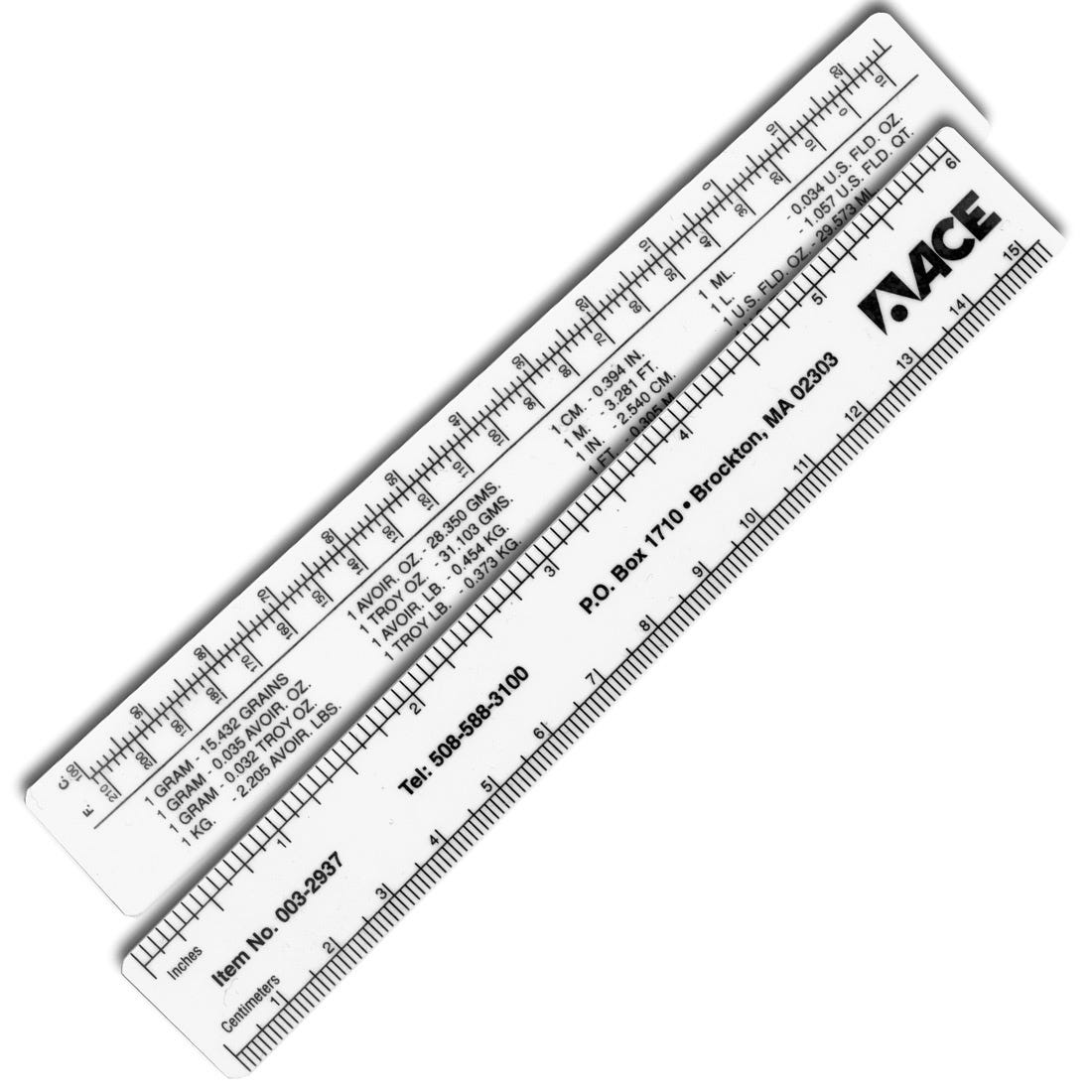 Plastic Ruler in inches and centimeters - 6"- 10/Pkg