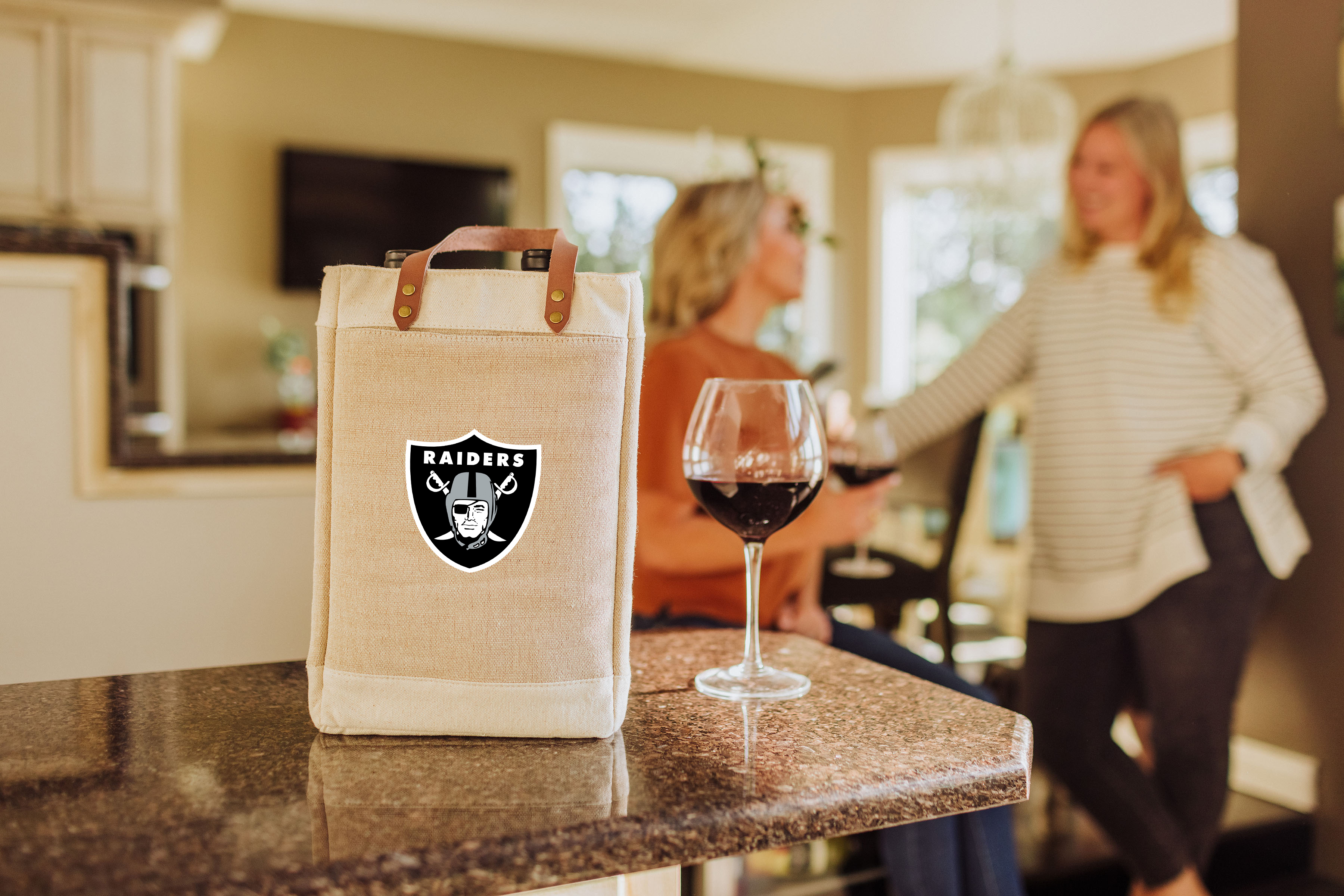 Las Vegas Raiders - Pinot - Jute 2 Bottle Insulated Wine Bag