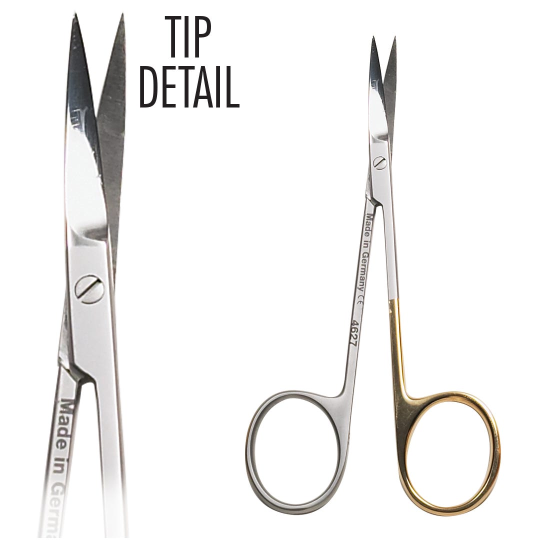ACE Iris Scissors, curved, delicate, super cut tips